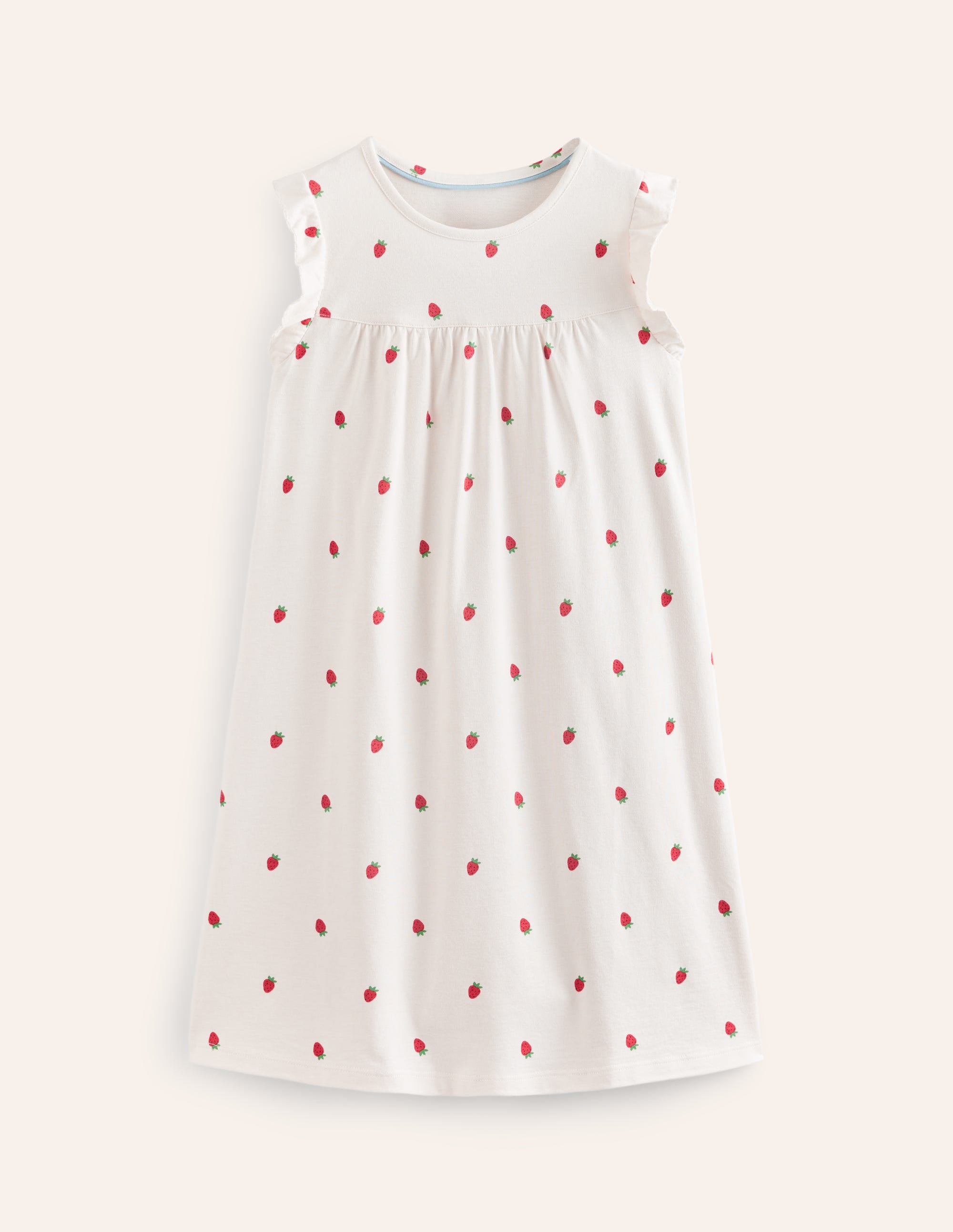 Chemise de nuit manches courtes-Fraise ivoire - Image 1