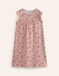 Chemise de nuit manches courtes-Lit de fleurs rose