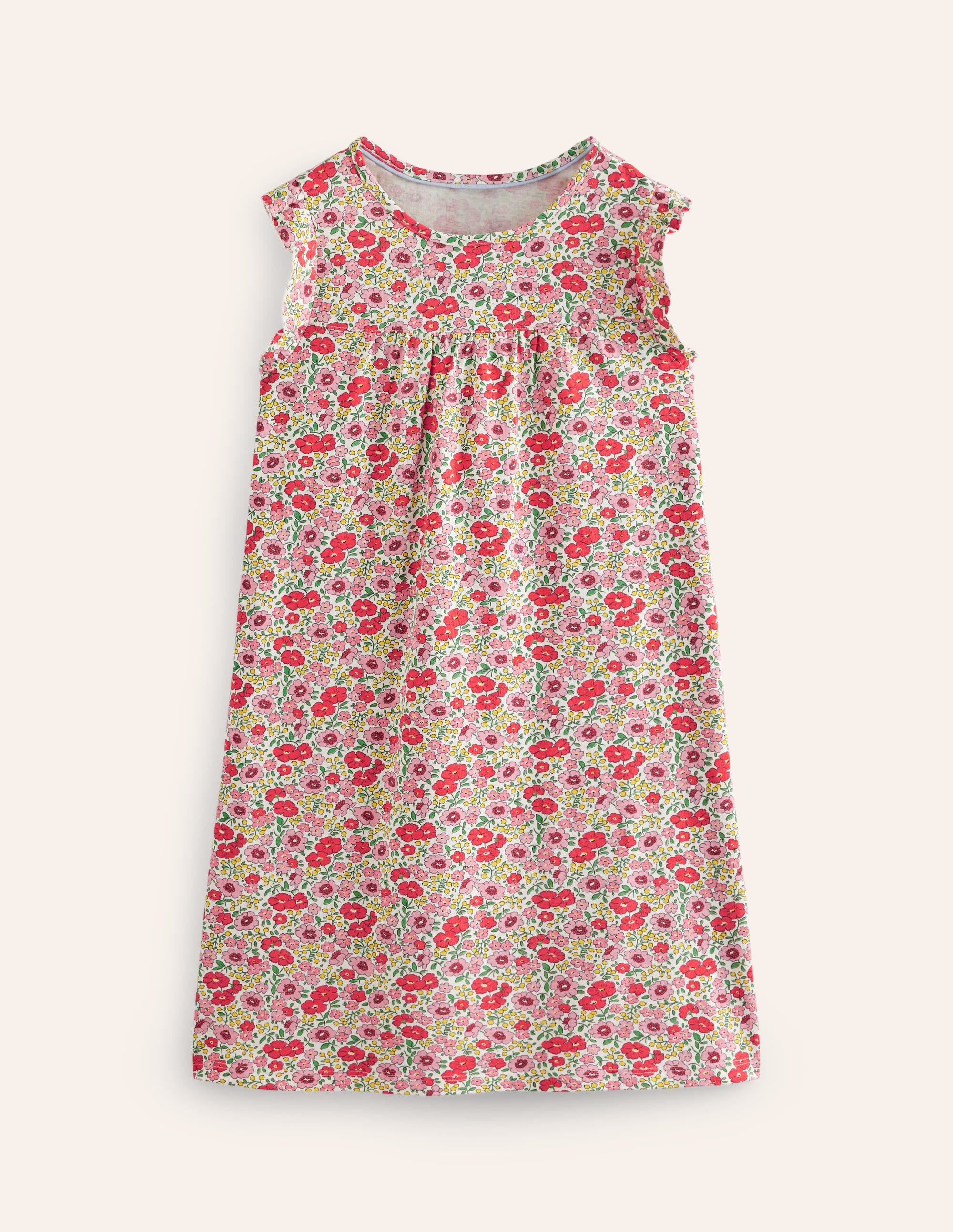 Chemise de nuit manches courtes-Lit de fleurs rose - Image 1