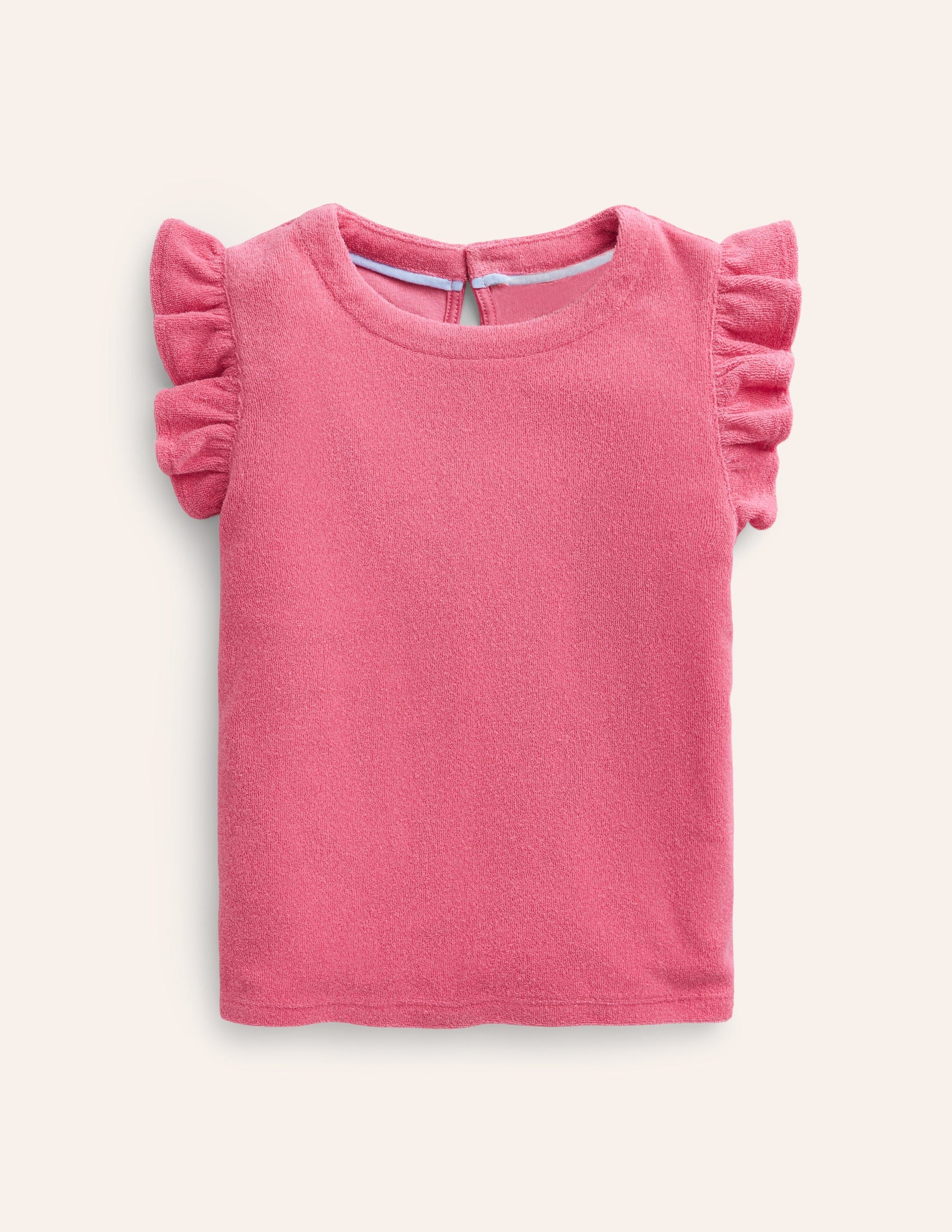 Top en éponge à manches volantées-Rose-1