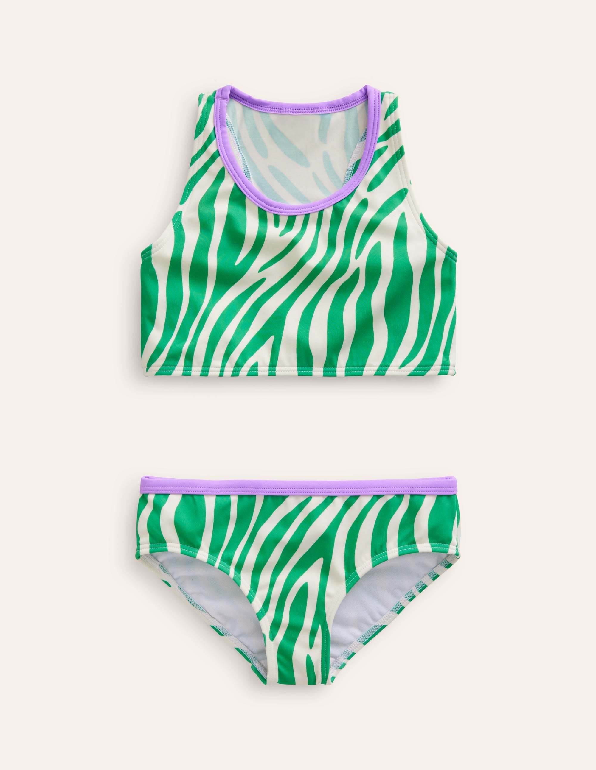 Bikini-Set mit Racerback-Erbsengrün Zebra - Image 1