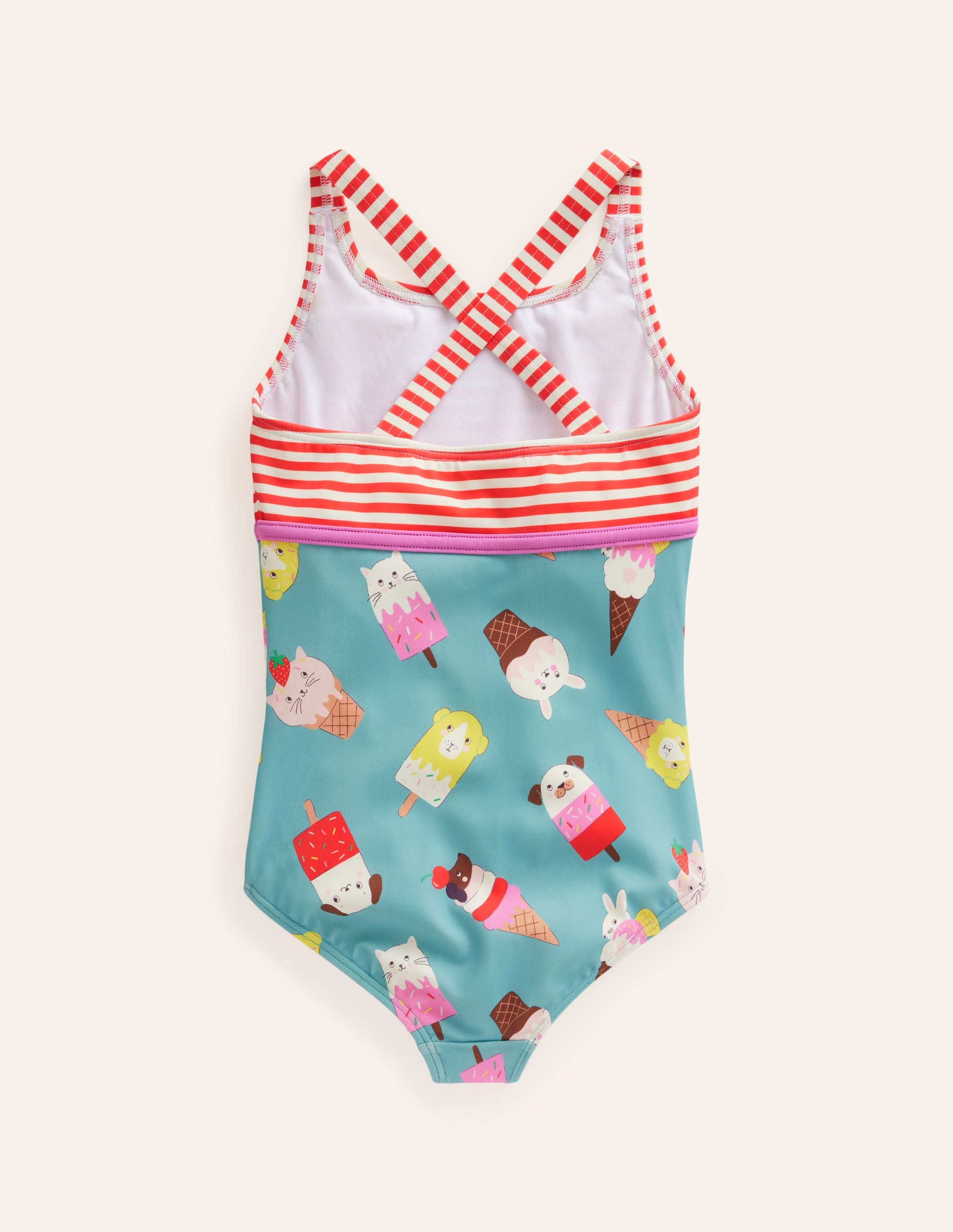 Maillot de bain motif pêle-mêle-Mer aigue-marine, animaux glace ivoire - Image 2