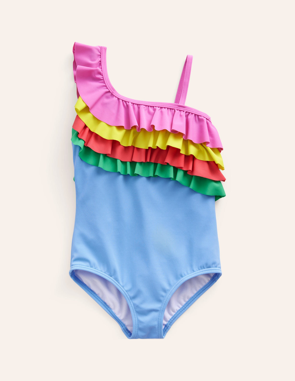 Bunter Badeanzug mit einem Träger-Surf Blau - Image 1