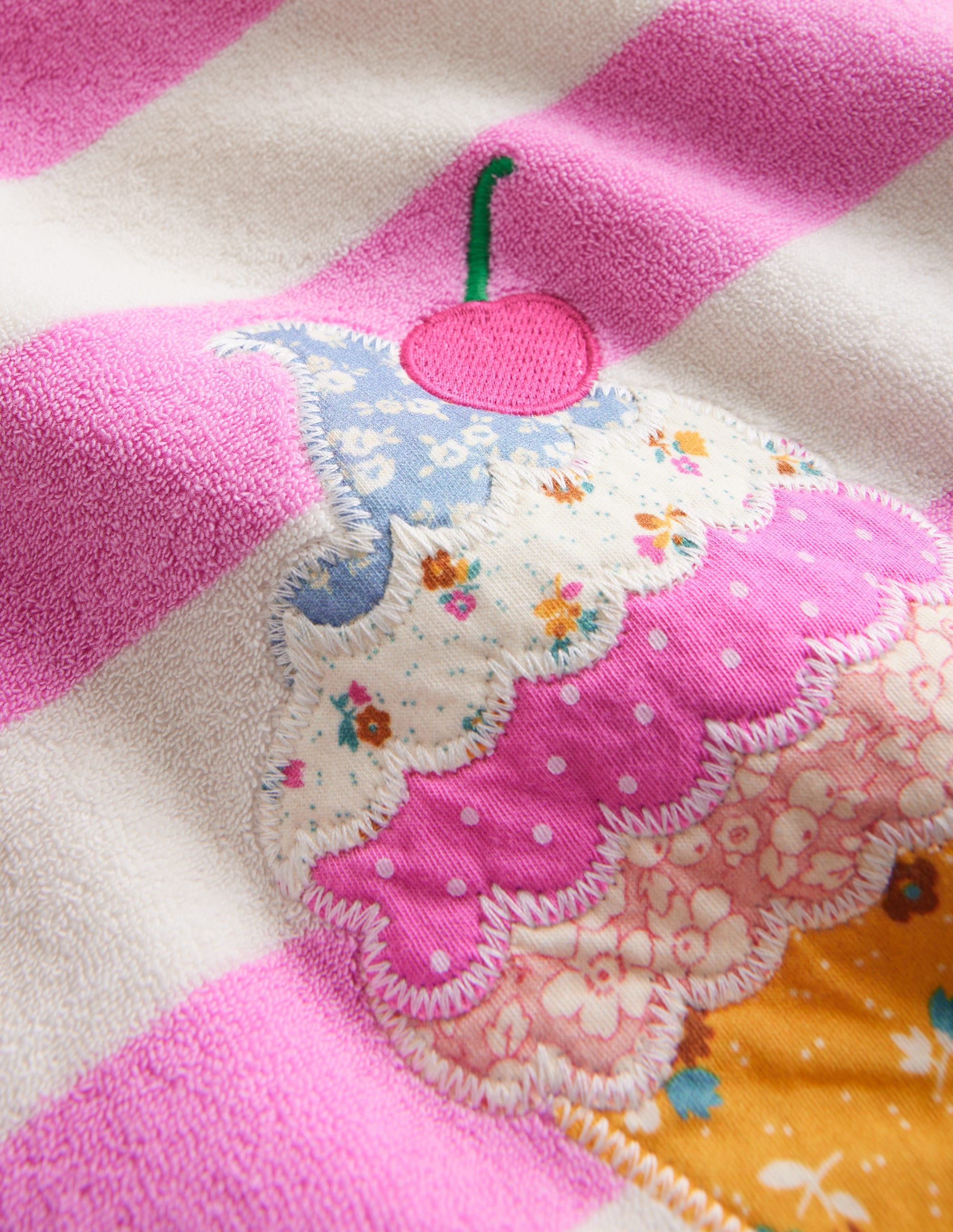Poncho en éponge à appliqué-Glaces rose/gousse de vanille - Image 3