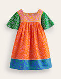Leichtes Freizeitkleid-Bunt Leopardenmuster