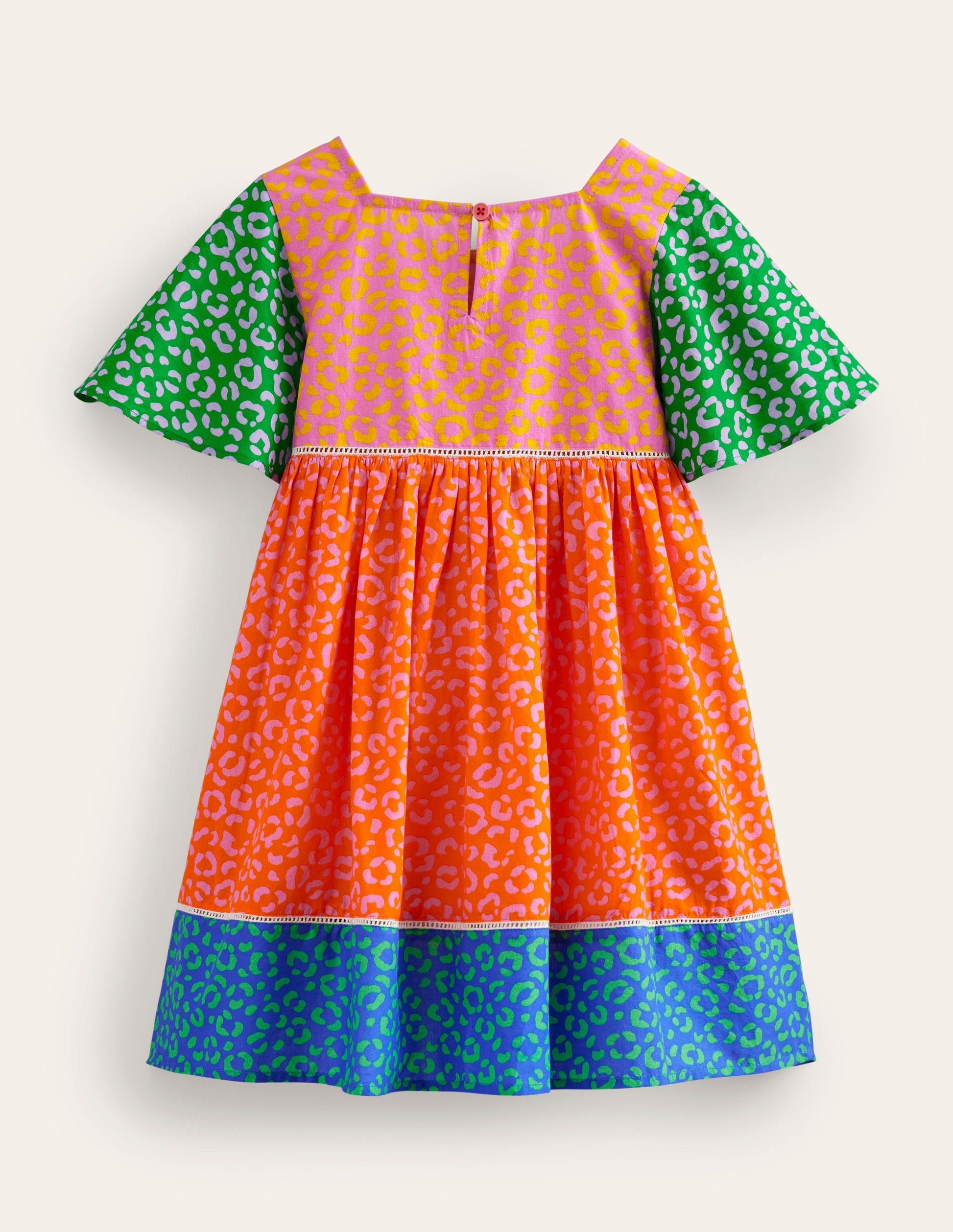 Leichtes Freizeitkleid-Bunt Leopardenmuster-2