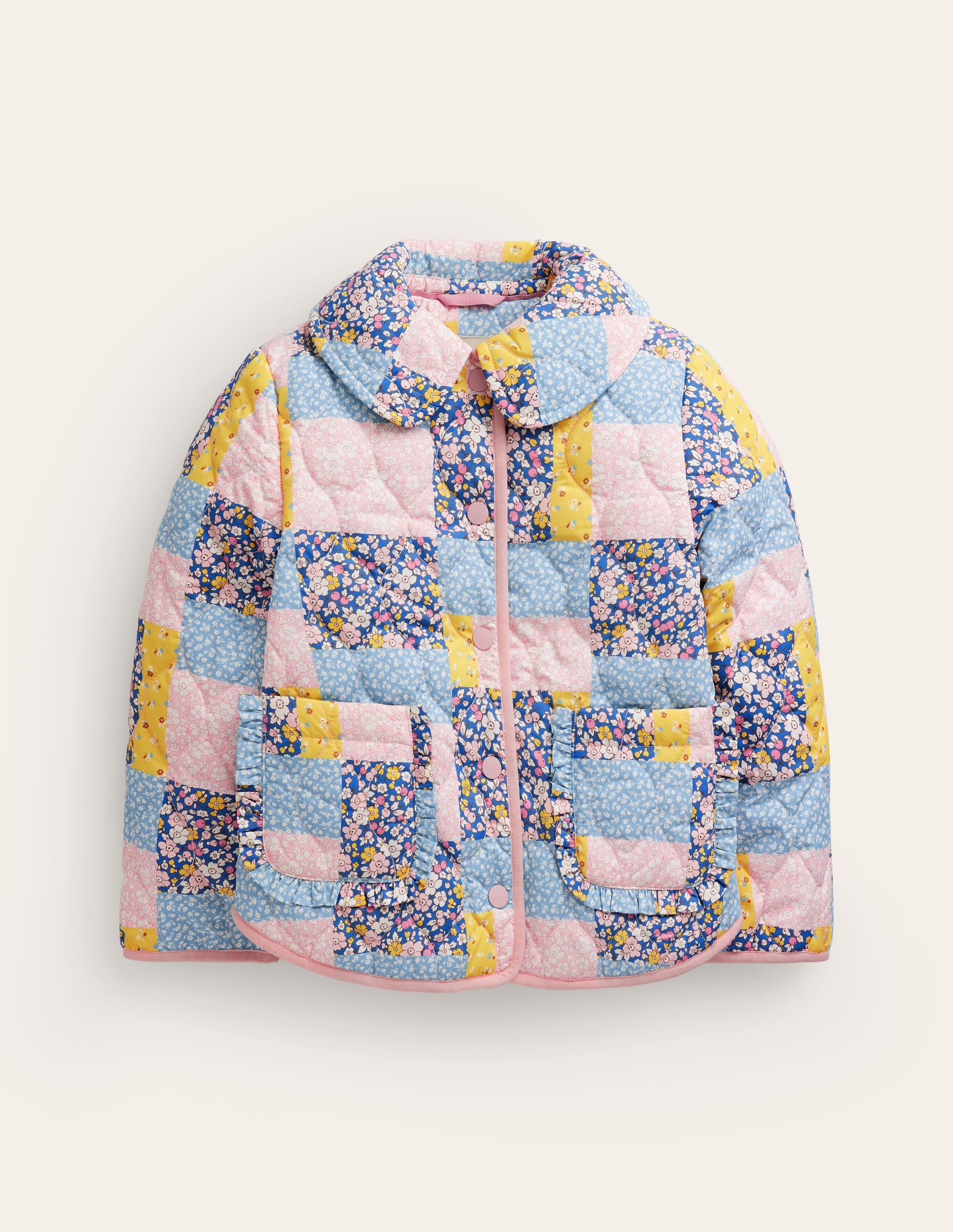 Steppjacke mit Kragen-Patchwork Floral - Image 1