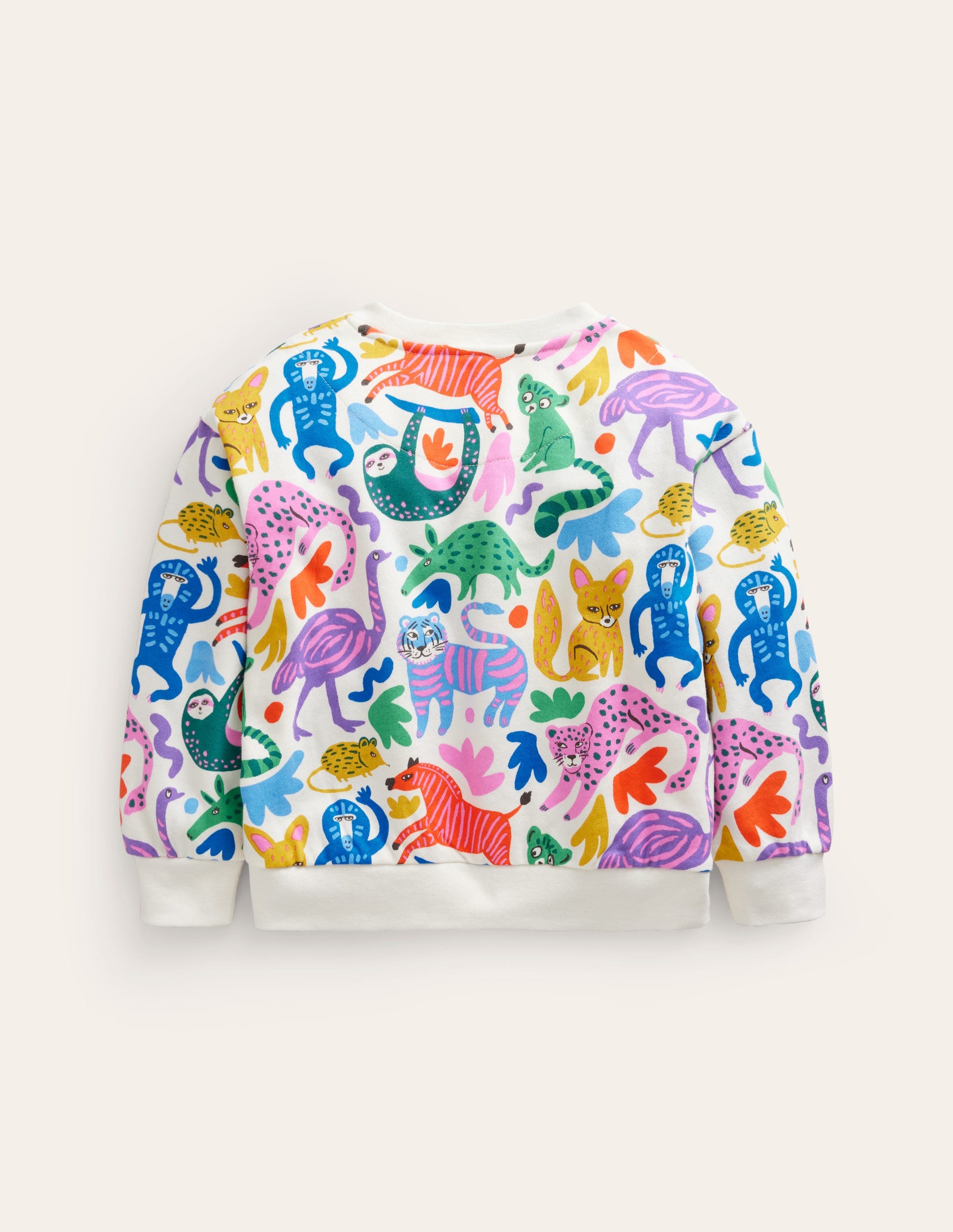 Printed Relaxed Sweatshirt-Multi Safari Friends-2