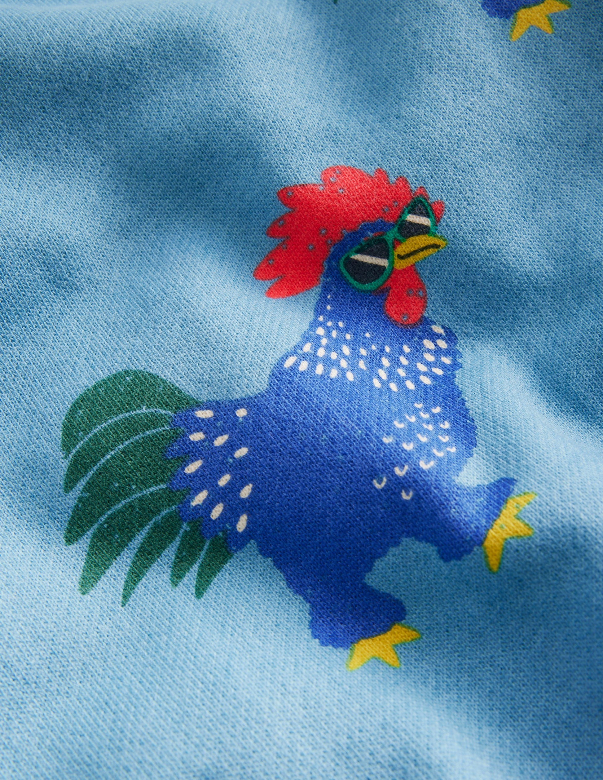 Printed Relaxed Sweatshirt-Pavillion Blue Cockerels-3