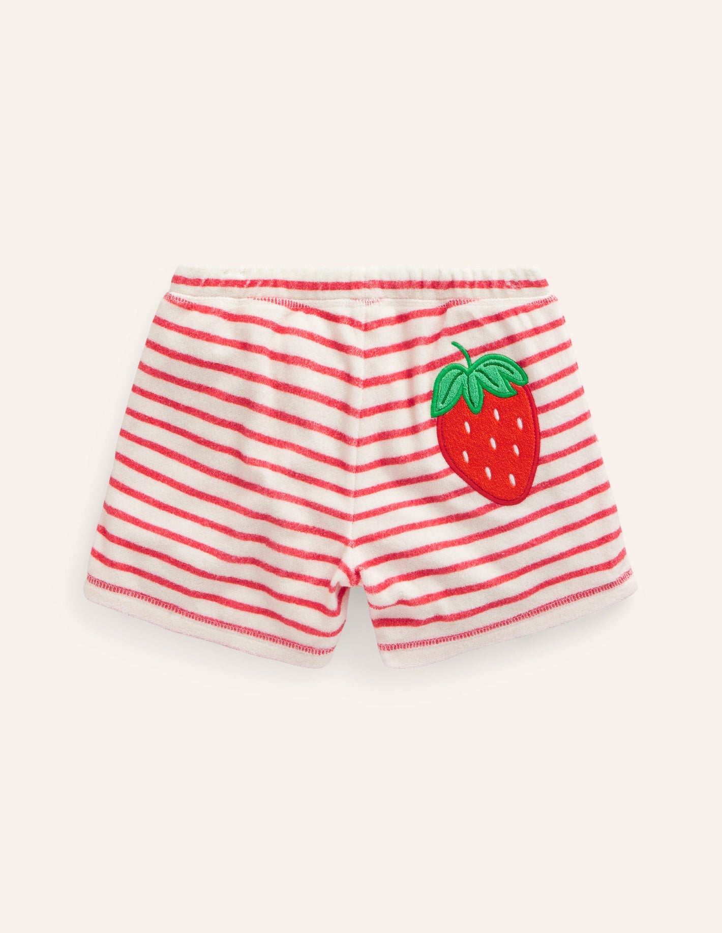 Frottee-Shorts mit Muster-Marmeladenrot Erdbeere Streifen