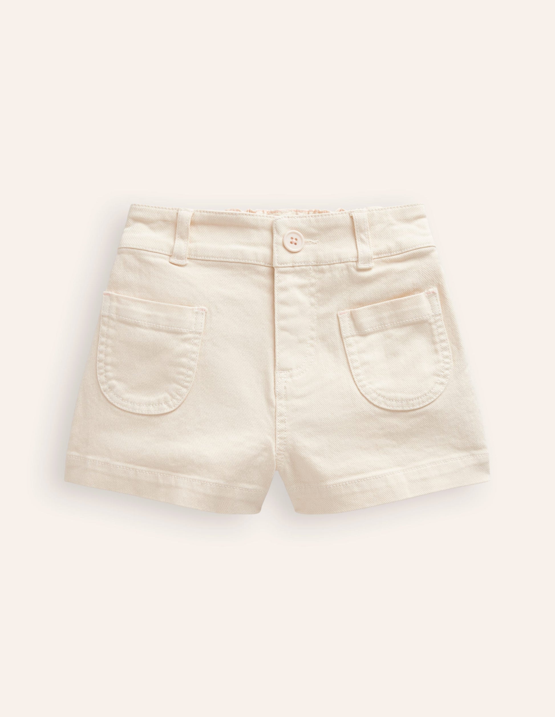 Shorts mit hohem Bund-Vanille Weiß-1