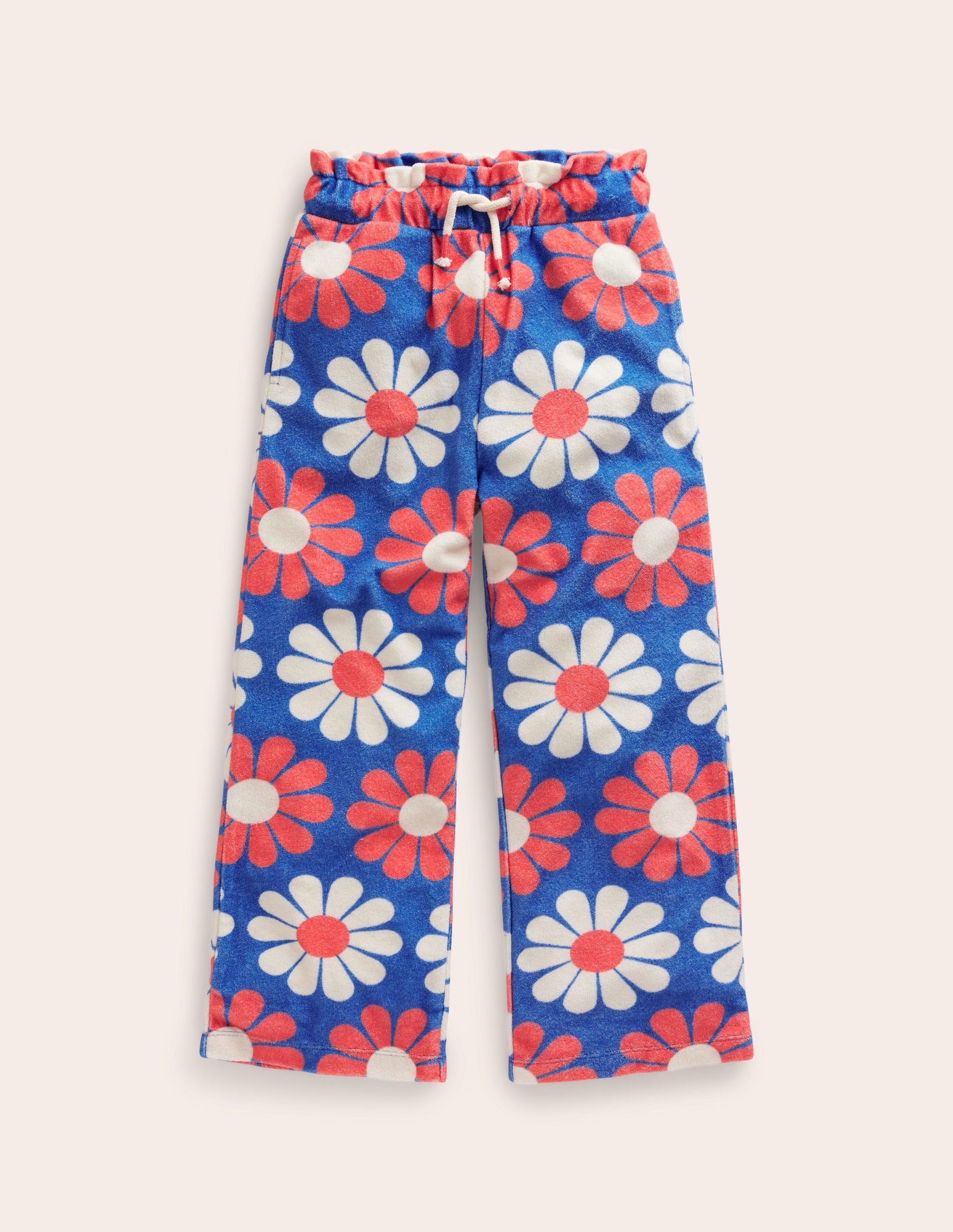 Pantalon en éponge-Pâquerette géométrique bleu cabanon-1