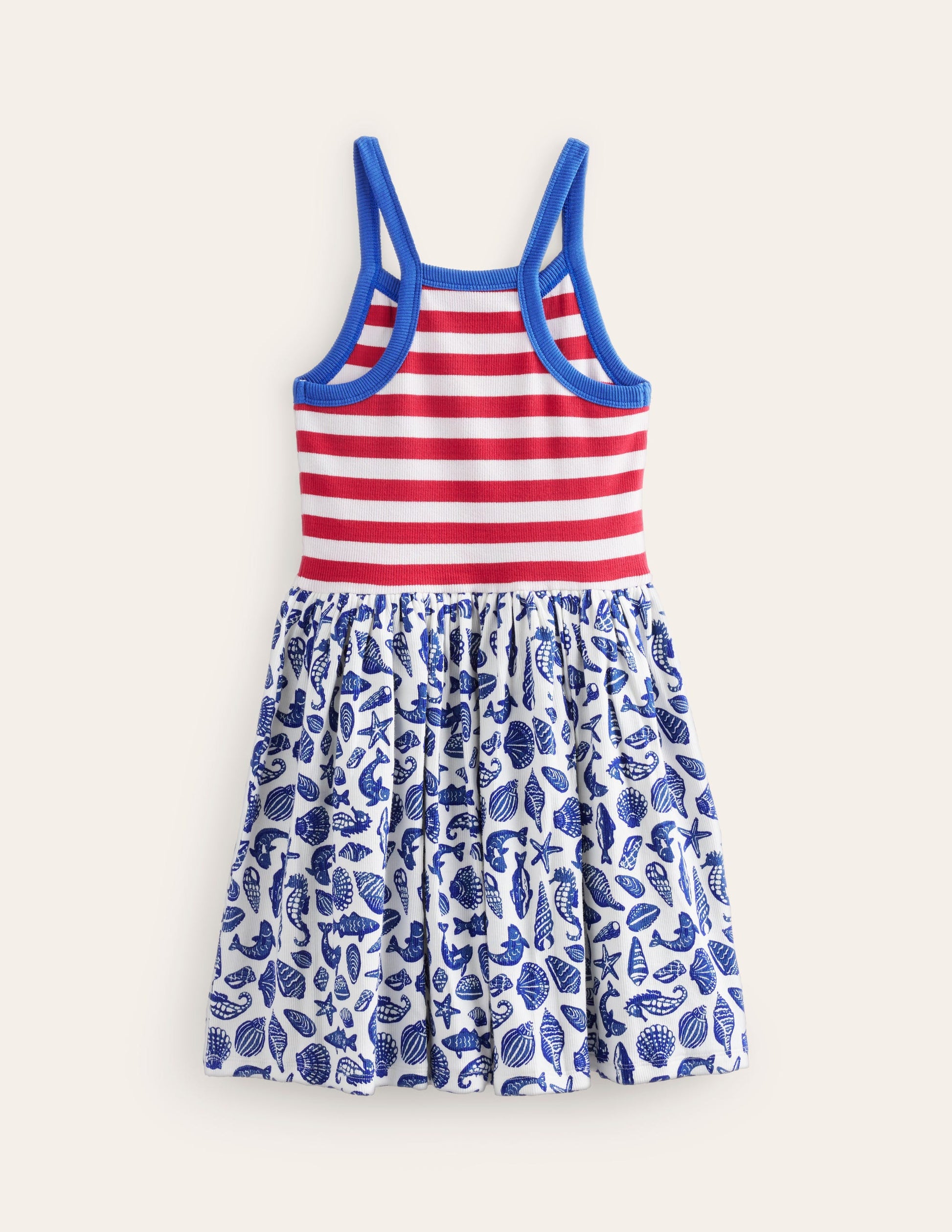 Robe à bretelles et imprimé pêle-mêle-Littoral bleu saphir-2