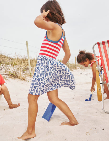 Robe à bretelles et imprimé pêle-mêle-Littoral bleu saphir-5