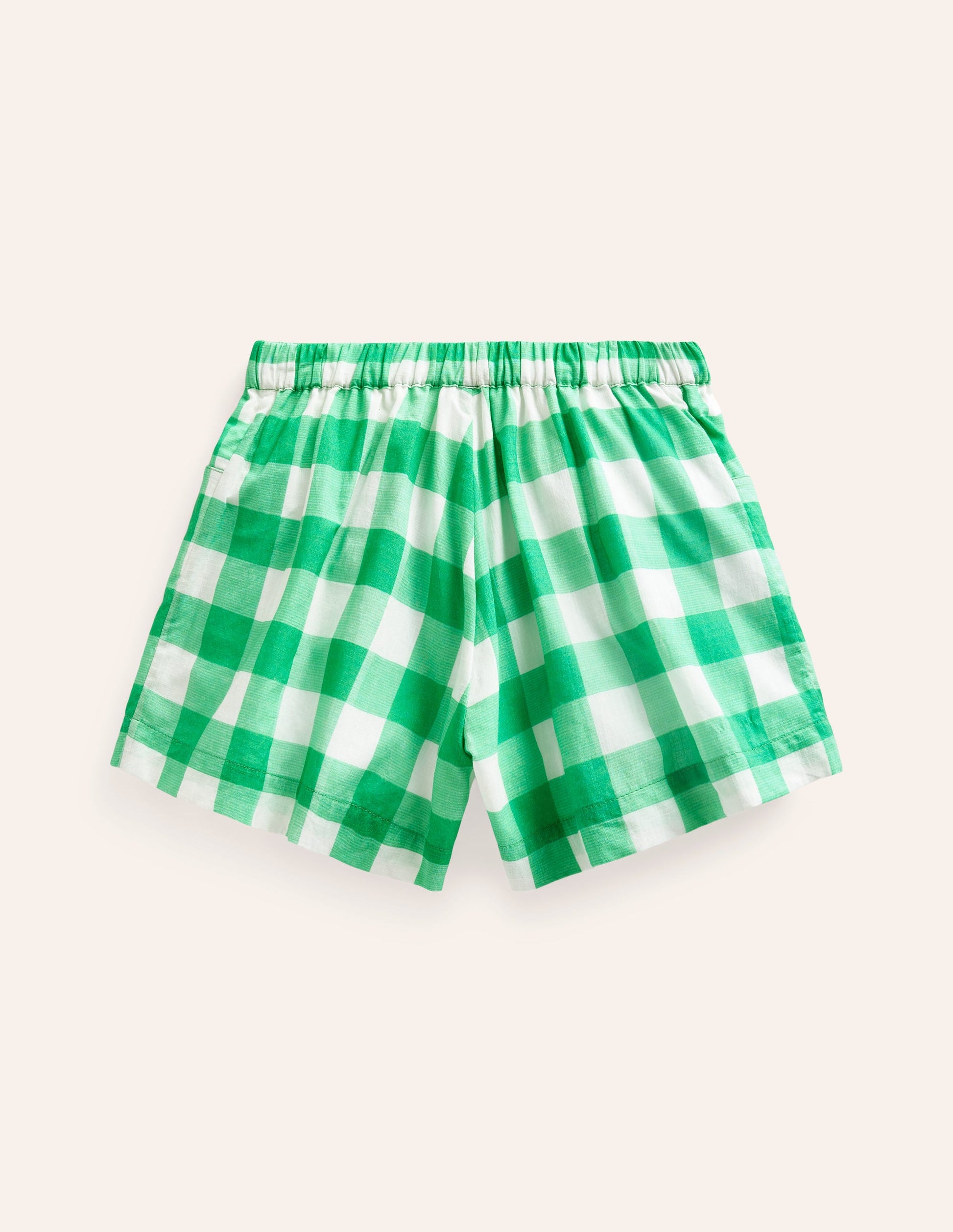 Short rétro corolle-Vichy vert petit pois/ivoire-2