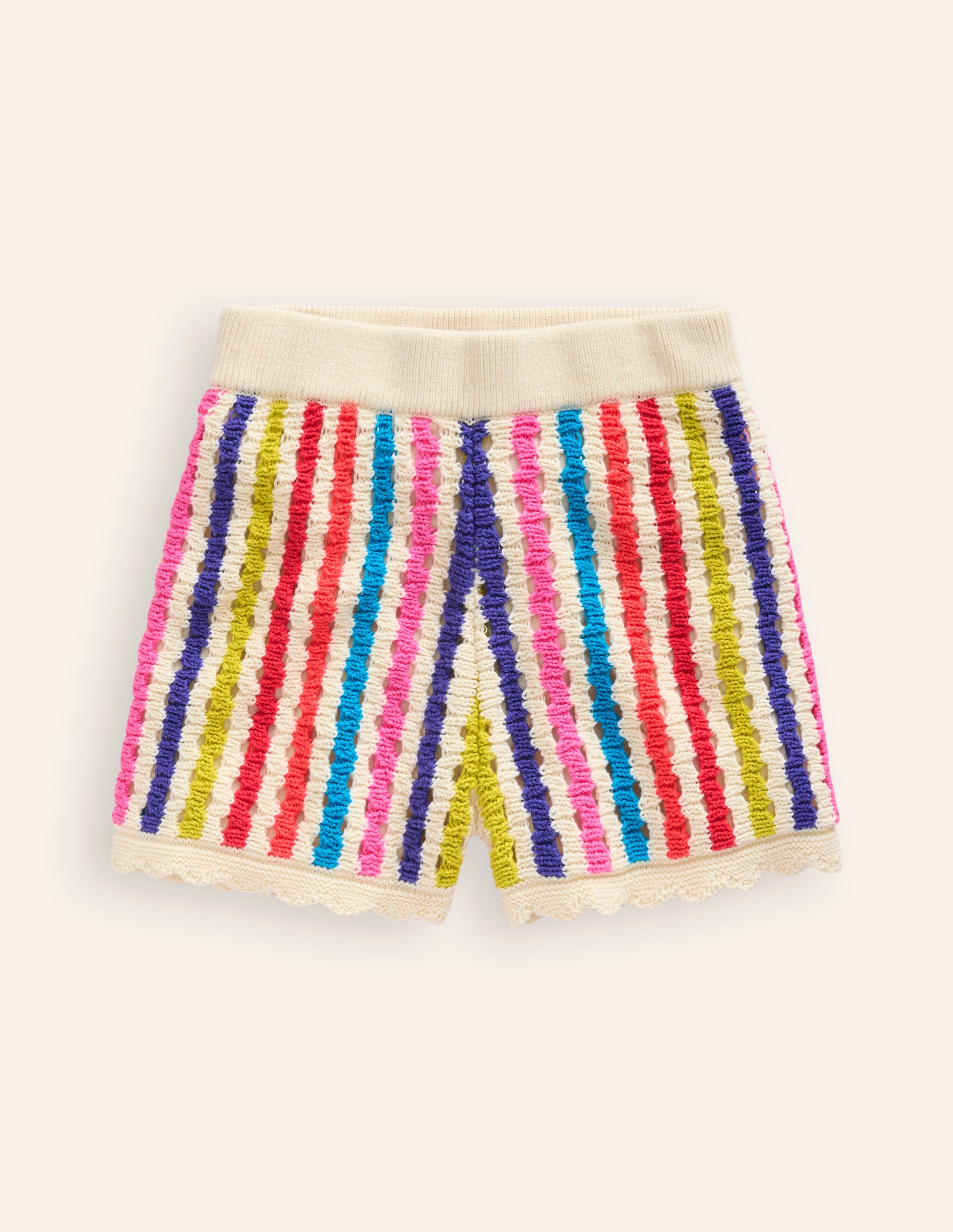 Short rayé en maille-Rayé multi - Image 1