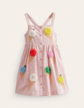 Logo-Kleid mit durchgehender Knopfleiste-Ballettrosa Eiscreme