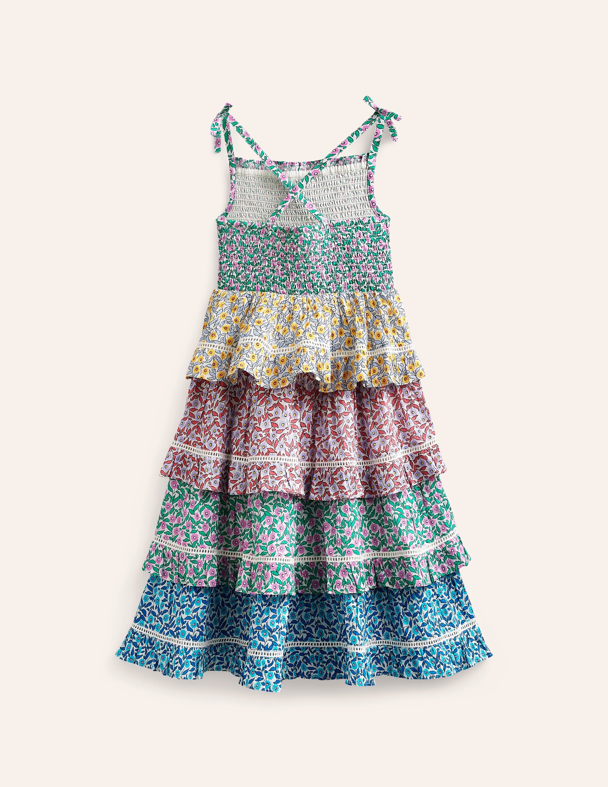 Robe d'été à volants et motif pêle-mêle-Motif floral pêle-mêle - Image 2