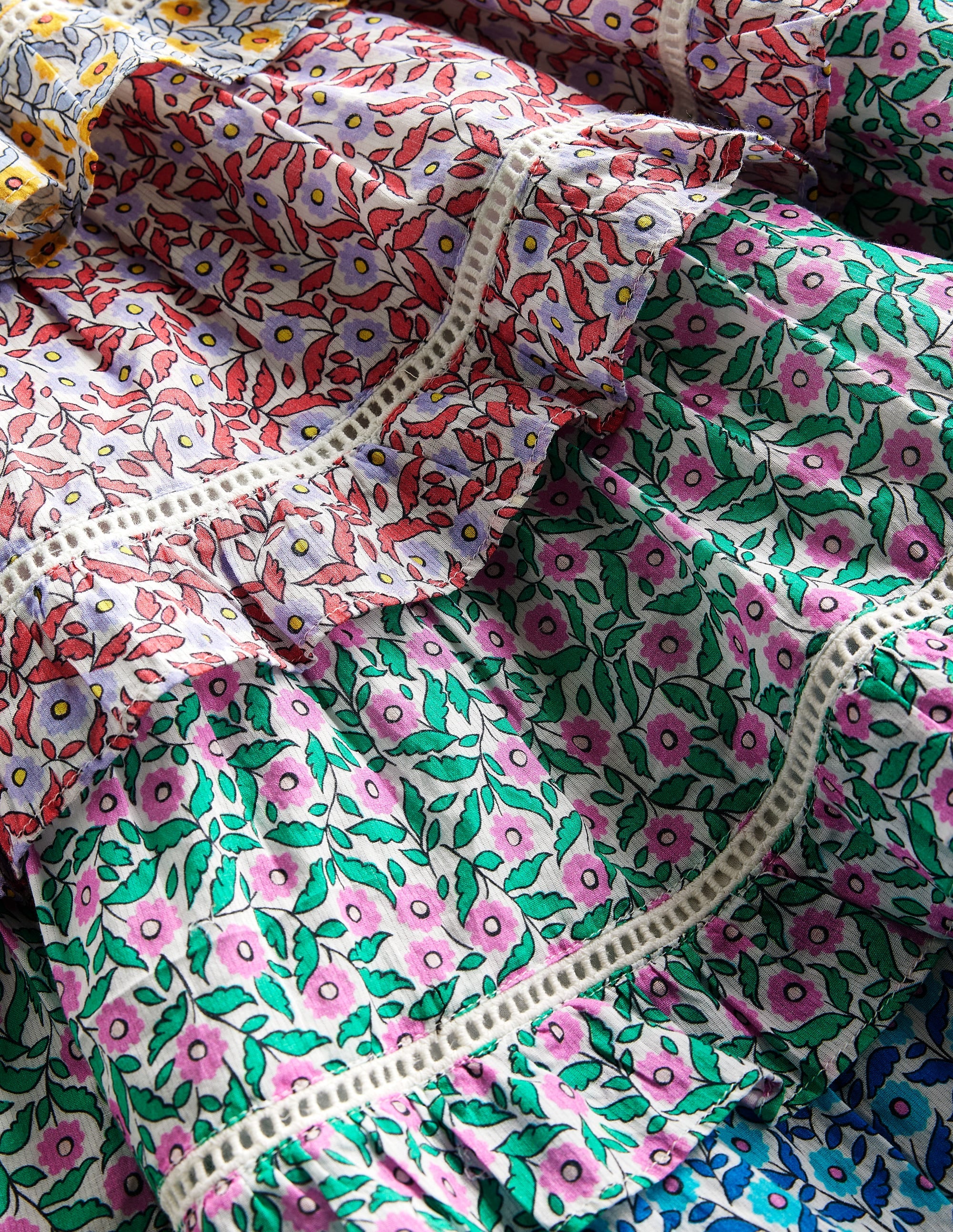 Robe d'été à volants et motif pêle-mêle-Motif floral pêle-mêle - Image 3