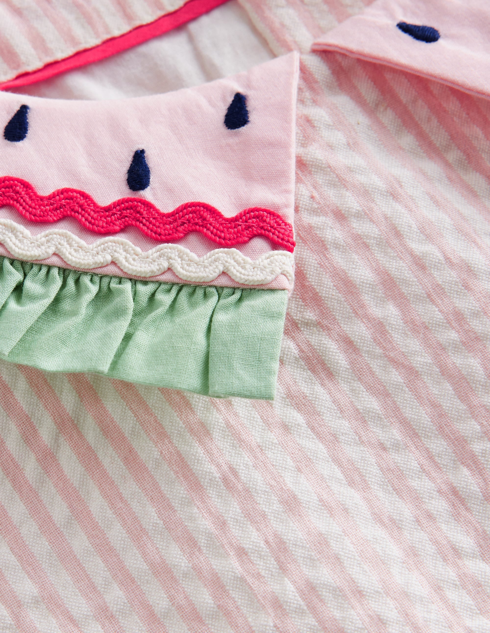 Collared Seersucker Dress-Ballet Pink/ Ivory Stripe - Image 3
