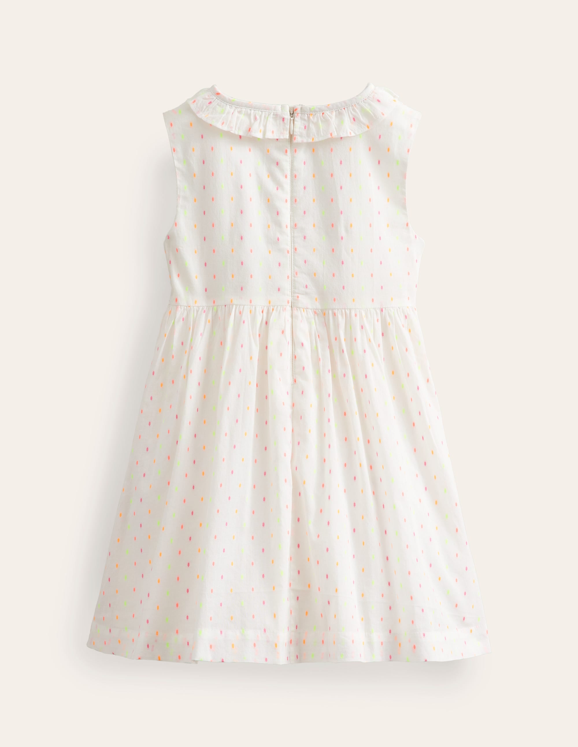 Kleid mit gesmoktem Oberteil-Naturweiß Pünktchen - Image 2