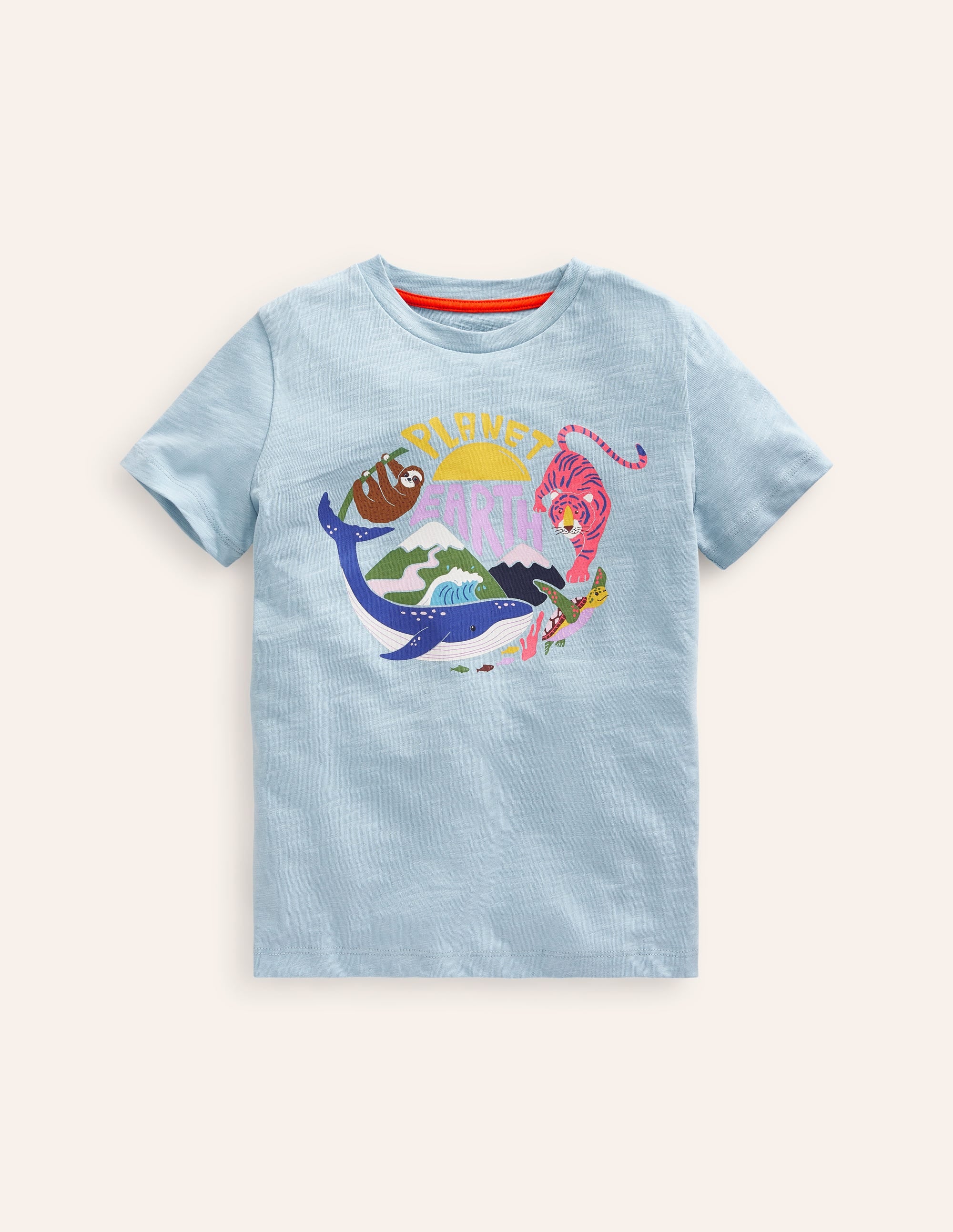 Bedrucktes T-Shirt-Blau Erde - Image 1
