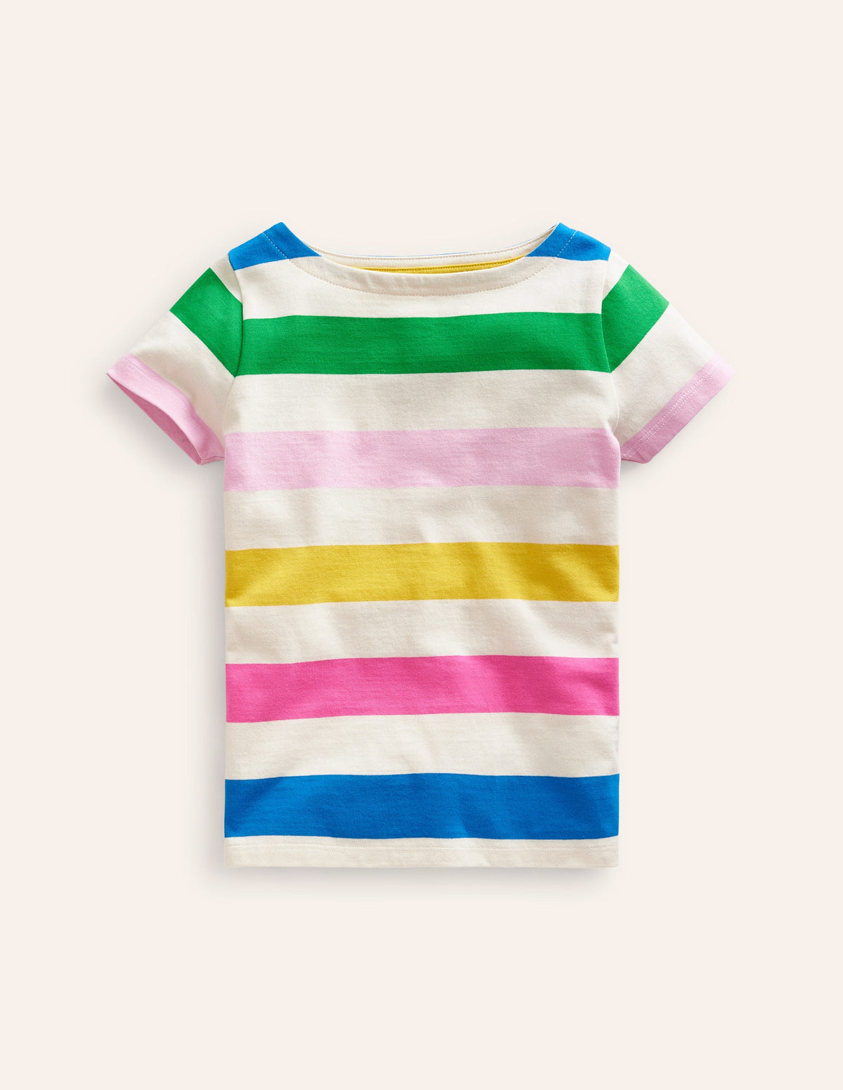 Matrosenshirt mit kurzen Ärmeln-Bunt Streifen-1