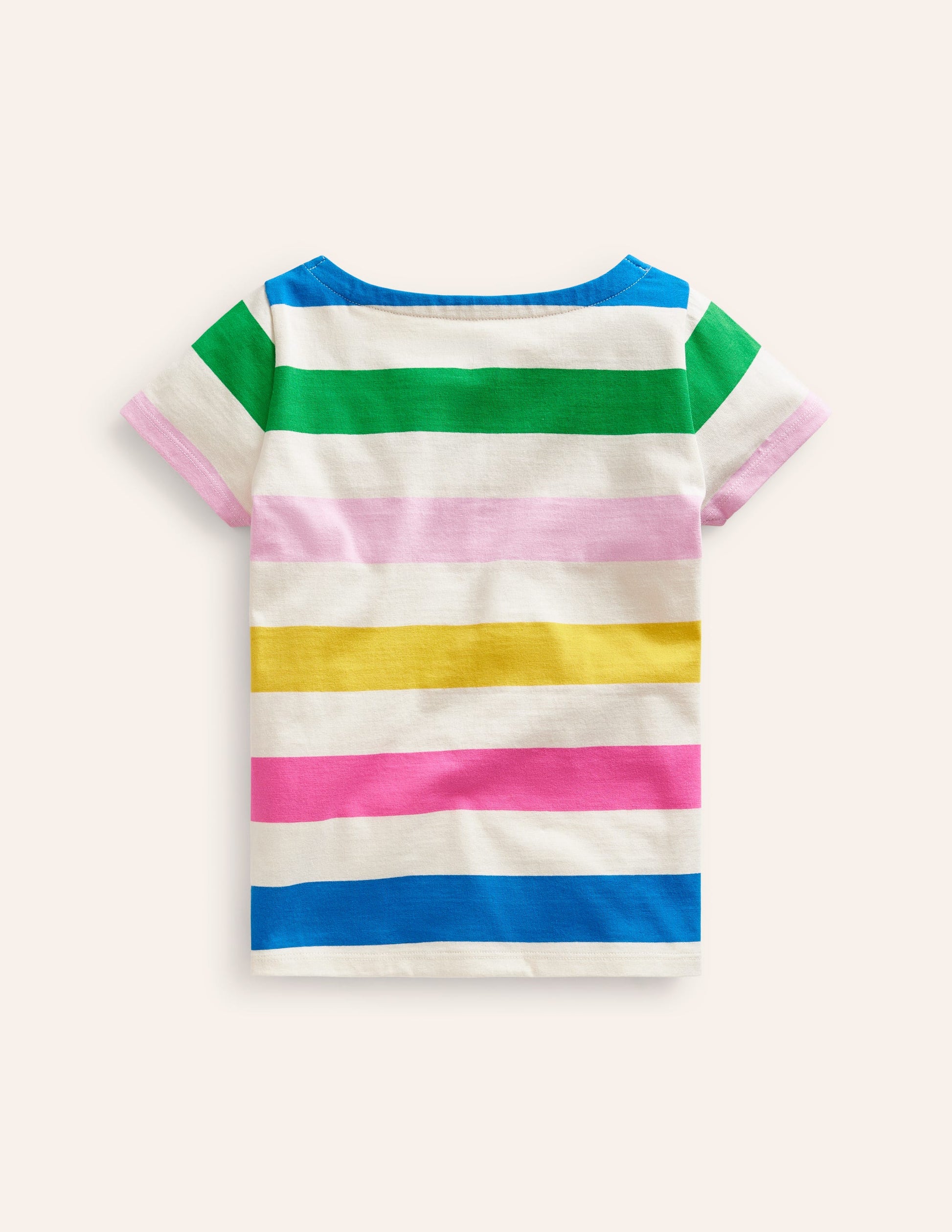 Matrosenshirt mit kurzen Ärmeln-Bunt Streifen-2
