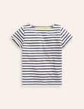 Short Sleeve Breton-Ivory/ College Navy
