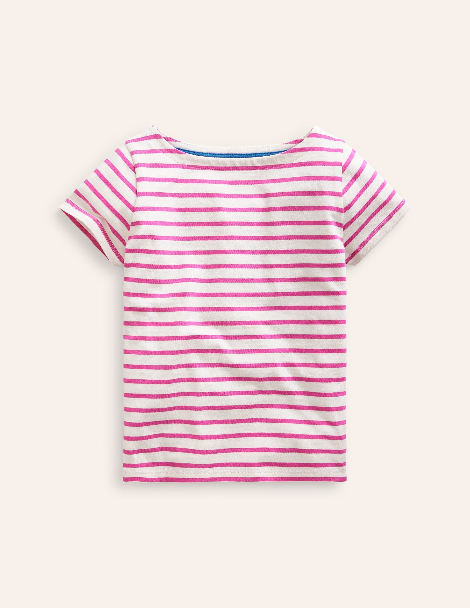 Matrosenshirt mit kurzen Ärmeln-Rosarot/ Naturweiß-1