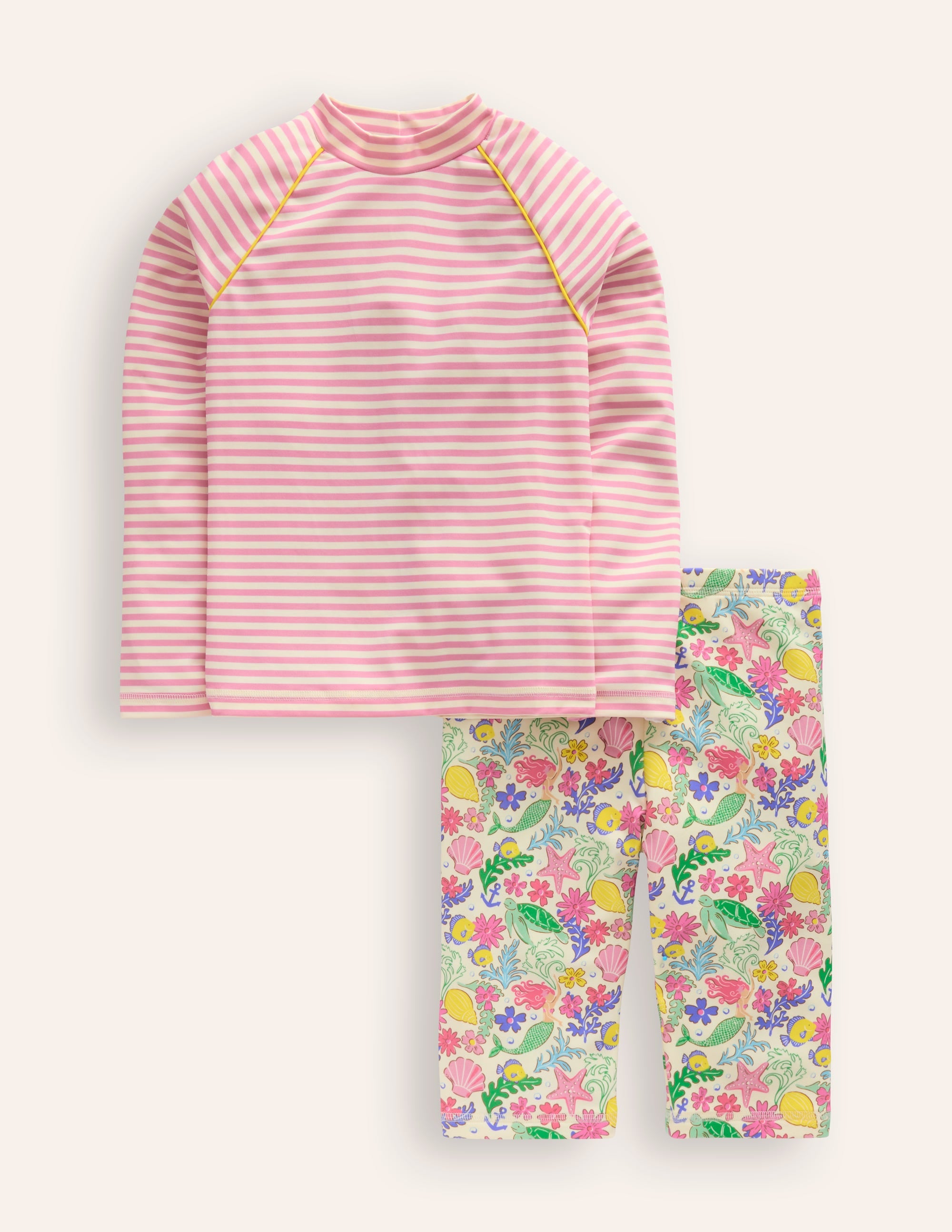Ensemble avec haut de plage et protection solaire-Motif sirène multi - Image 1