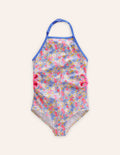 Neckholder-Badeanzug mit Blumen-Cut-out-Festivalrosa Nautisch Floral