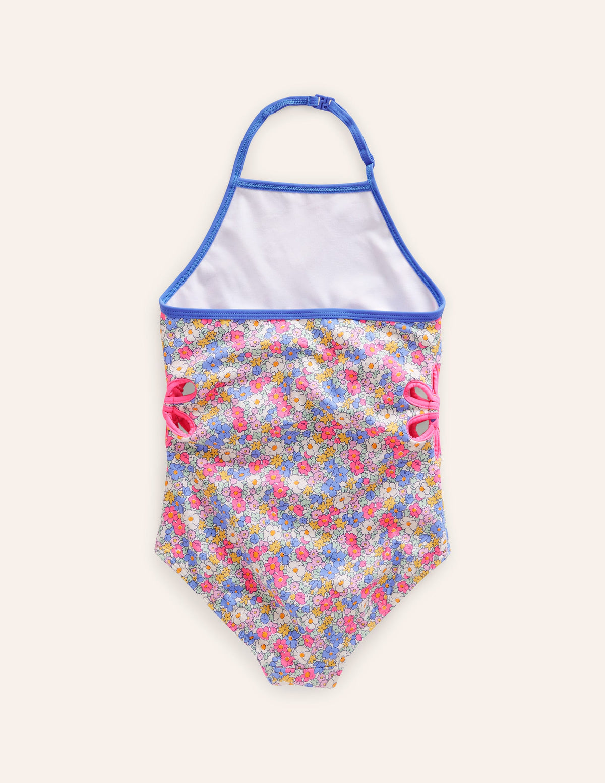 Neckholder-Badeanzug mit Blumen-Cut-out-Festivalrosa Nautisch Floral - Image 2