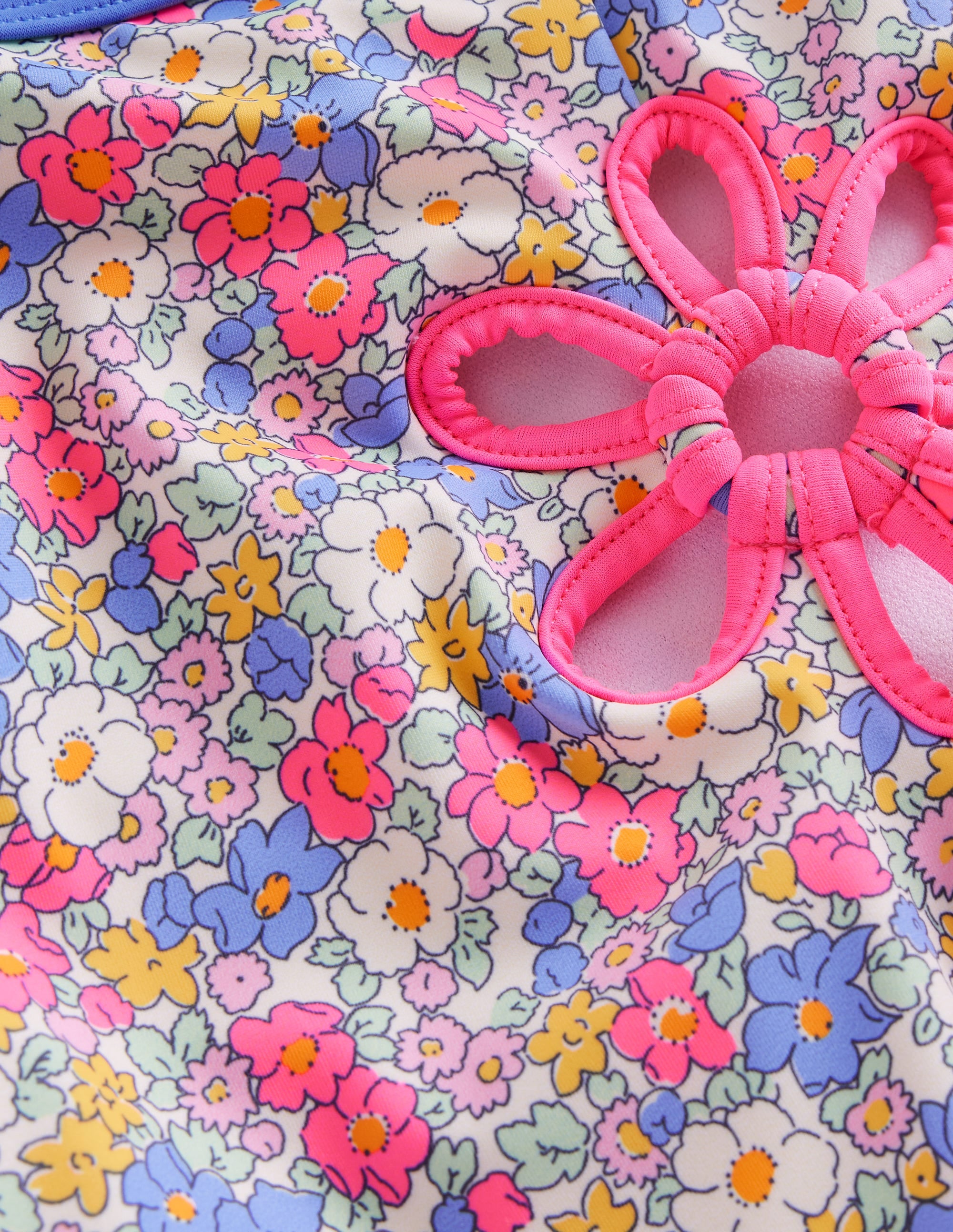 Neckholder-Badeanzug mit Blumen-Cut-out-Festivalrosa Nautisch Floral - Image 3