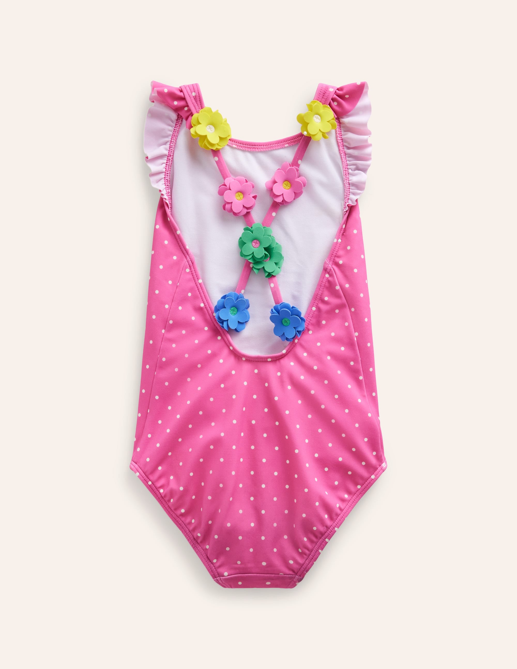 Maillot de bain à bretelles florales-Rose fraise - Image 2