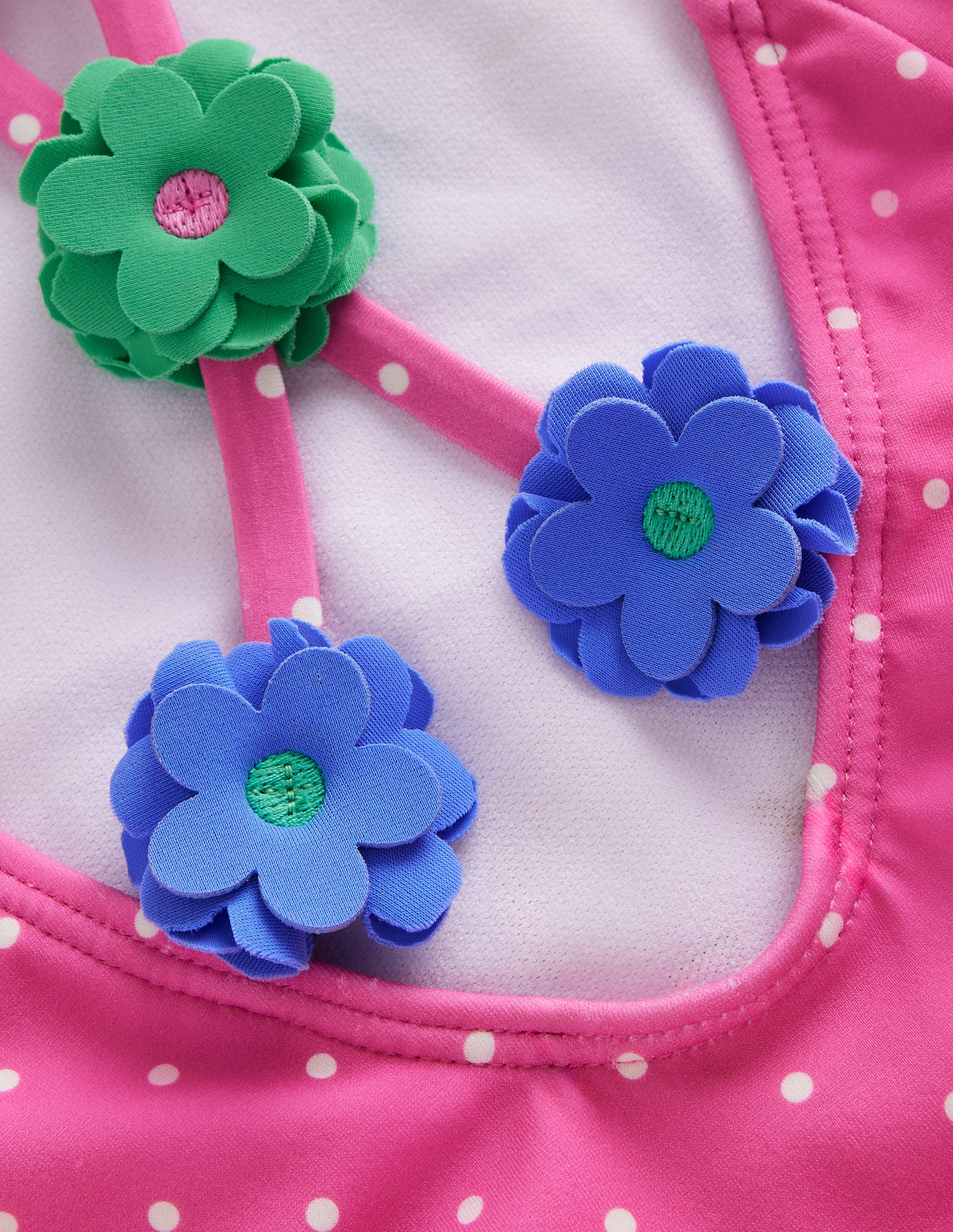 Maillot de bain à bretelles florales-Rose fraise - Image 3