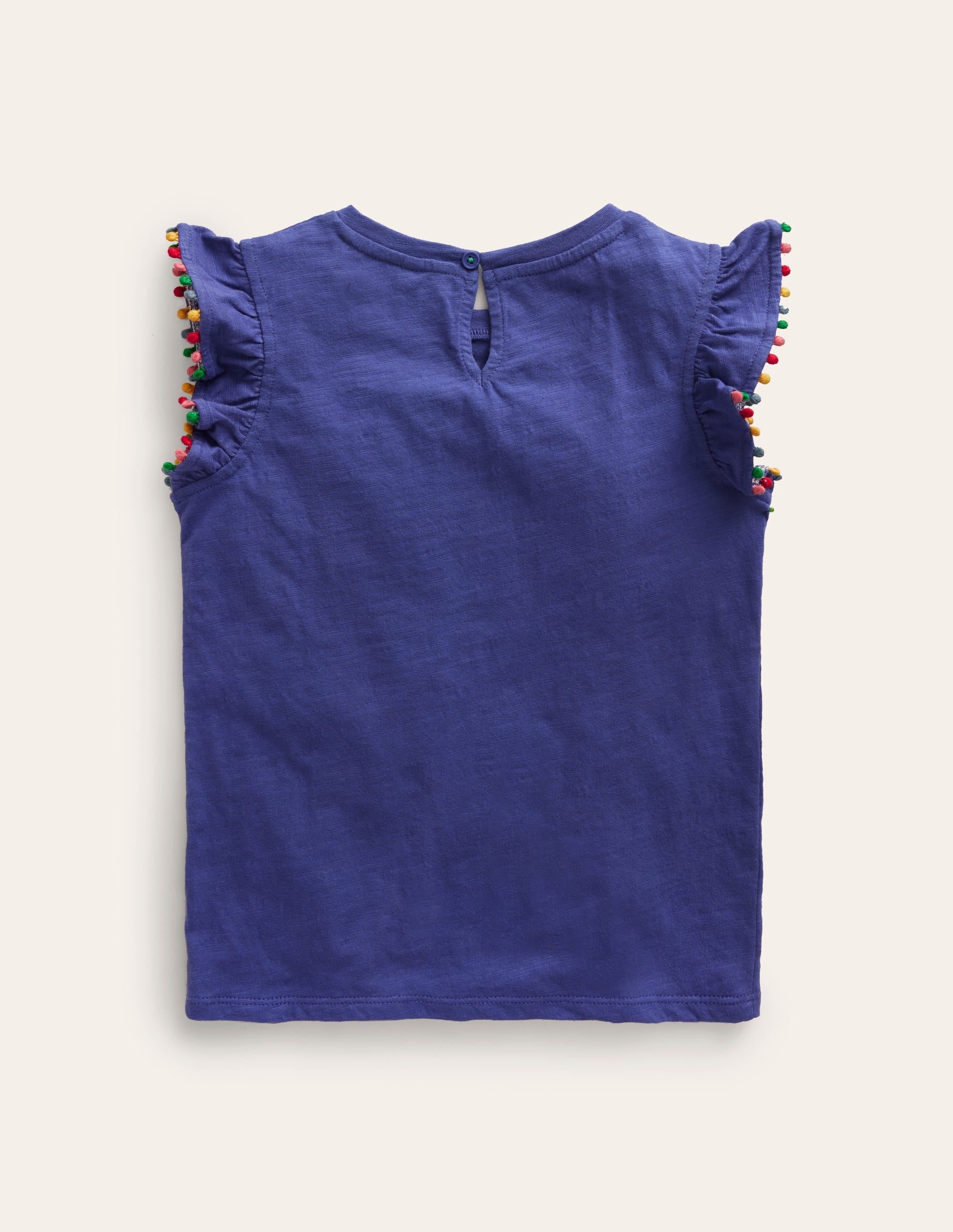 T-shirt à pompons-Bleu robot - Image 2