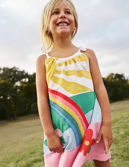 Trägerkleid mit Applikation-Bunt, Regenbogenszene