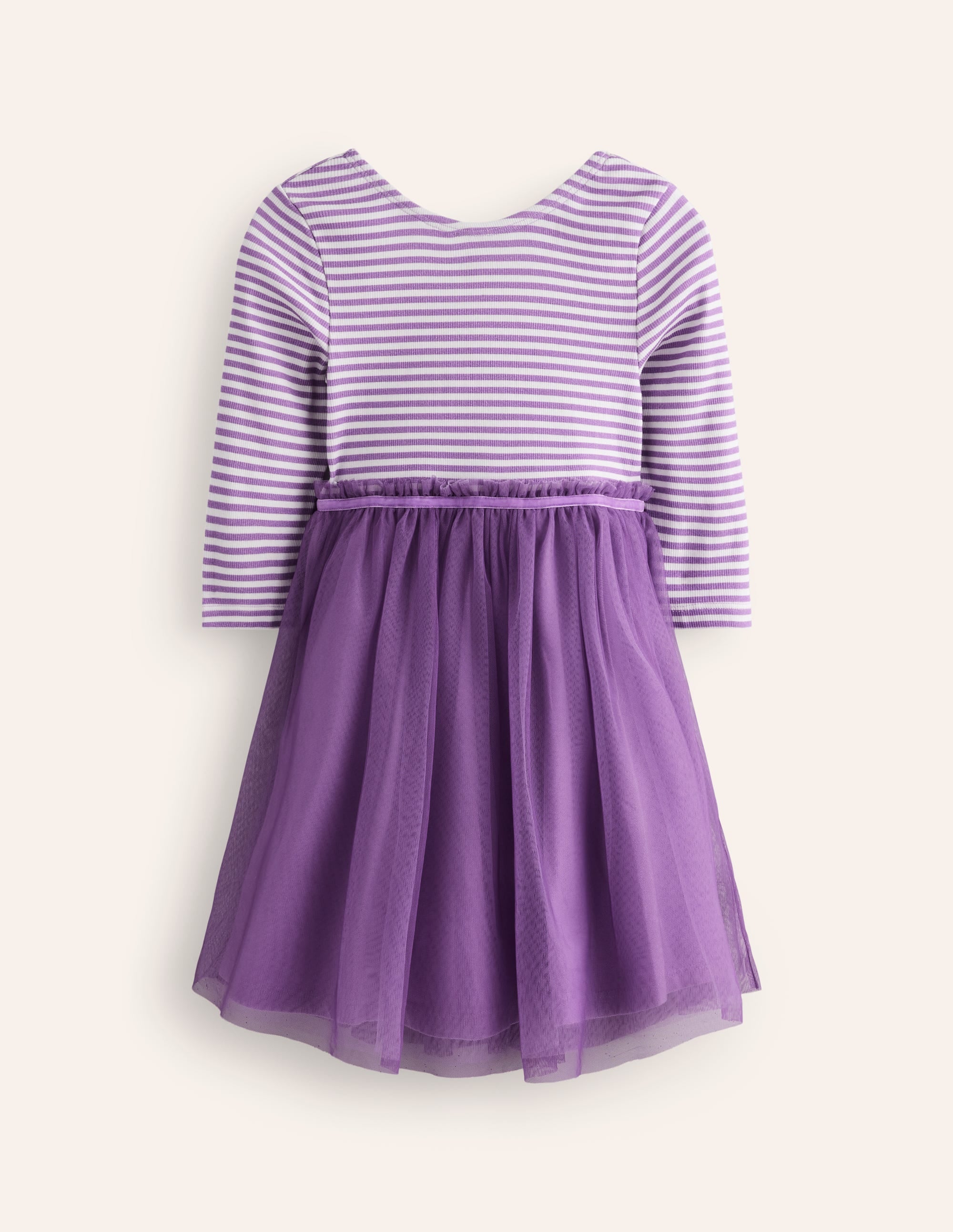 Geripptes Jersey-Tüllkleid-Multi Lace - Image 1