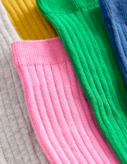 5er-Pack Rippstrick-Kniestrümpfe-Regenbogen