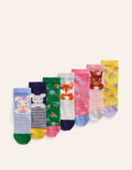 7 paires de chaussettes-Animaux floraux multi