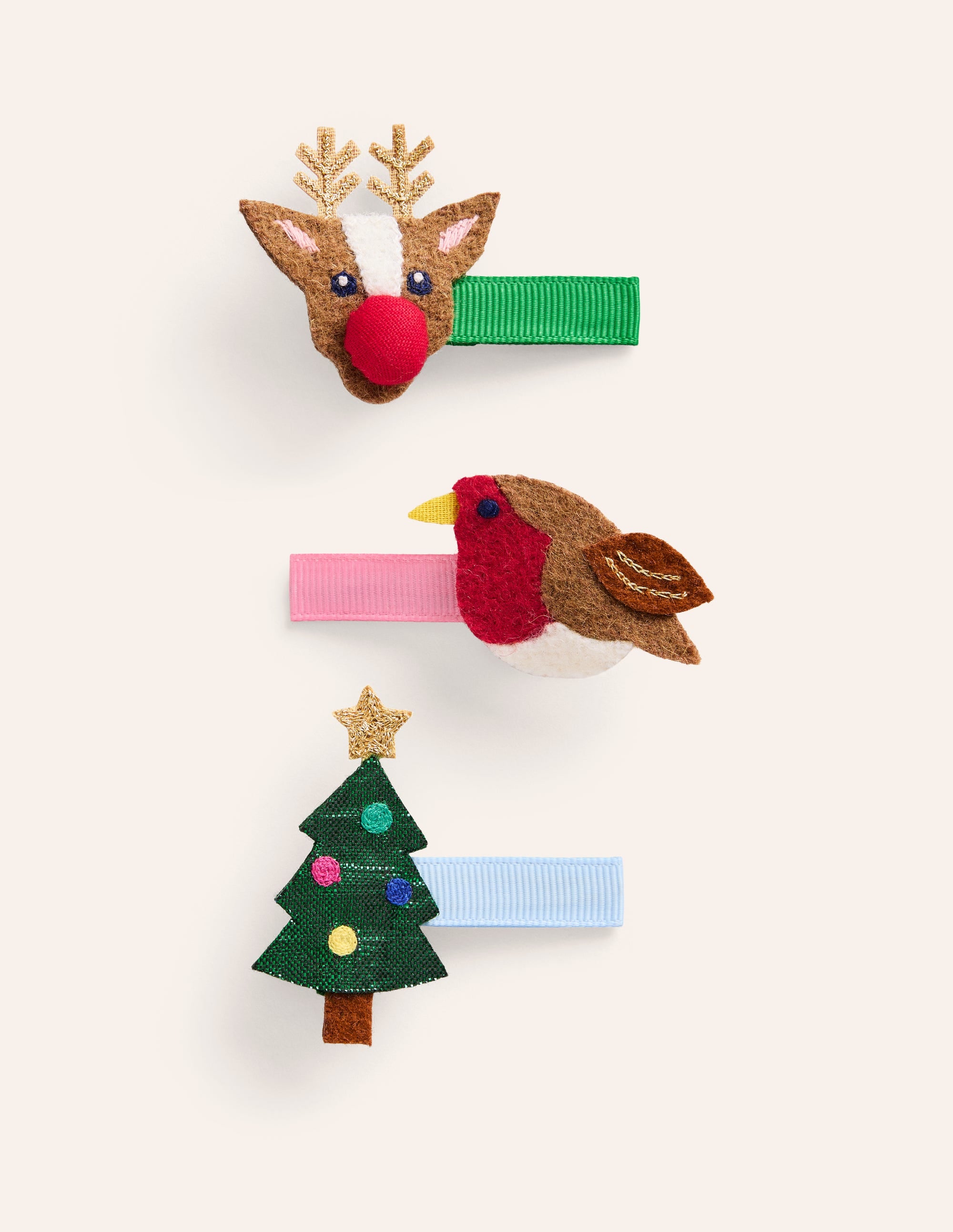 3 barrettes à cheveux-Motif festif multi - Image 1