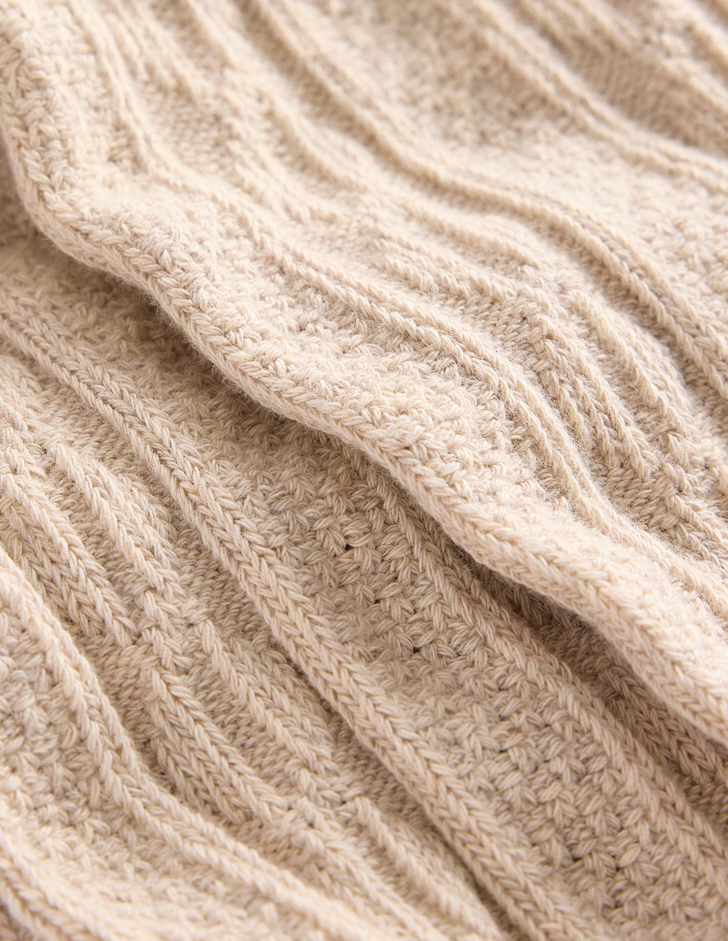 Strumpfhose mit Zopfstrickmuster-Beige