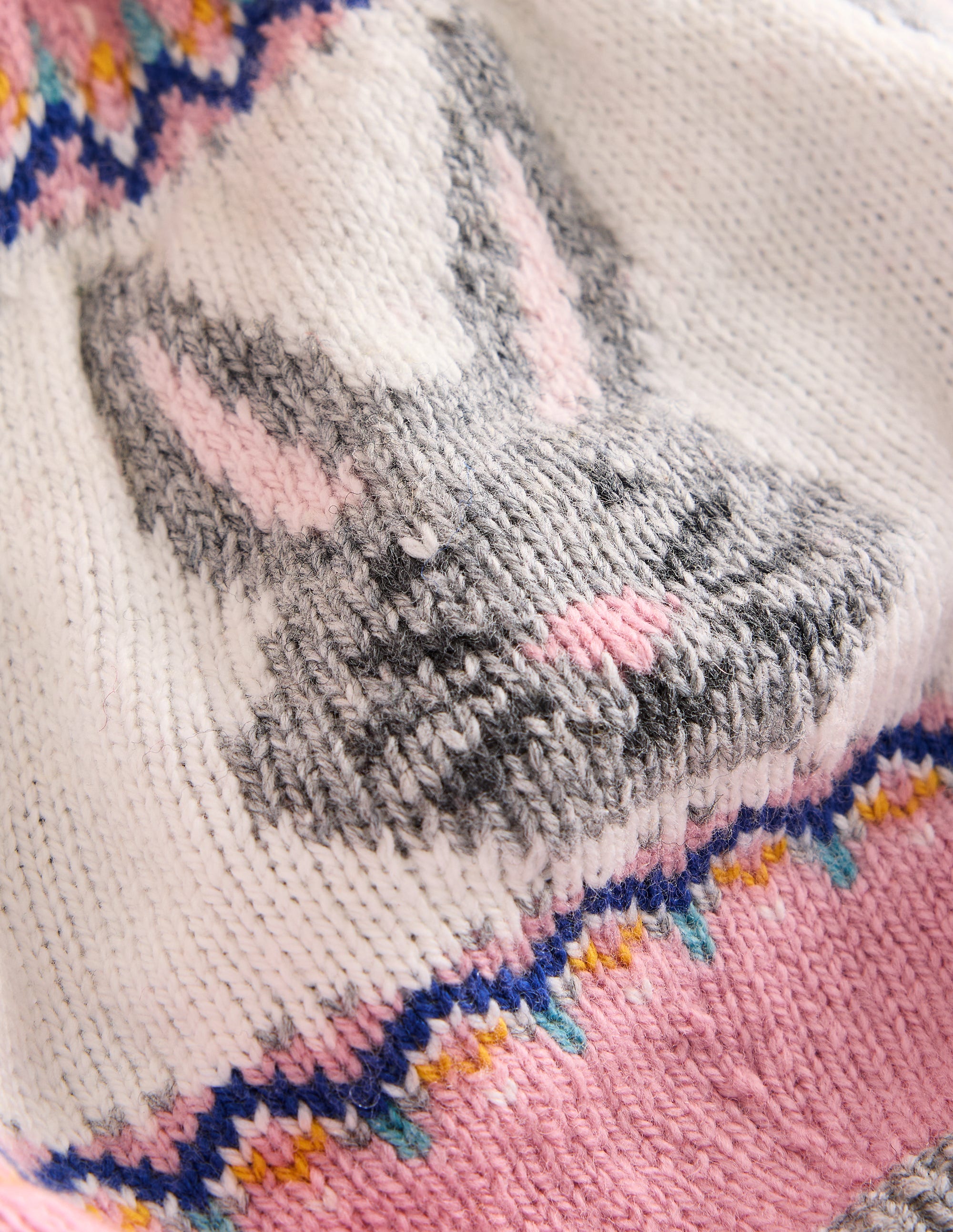 Fair-Isle-Strickmütze-Vintage-Rosa Hasen - Image 2