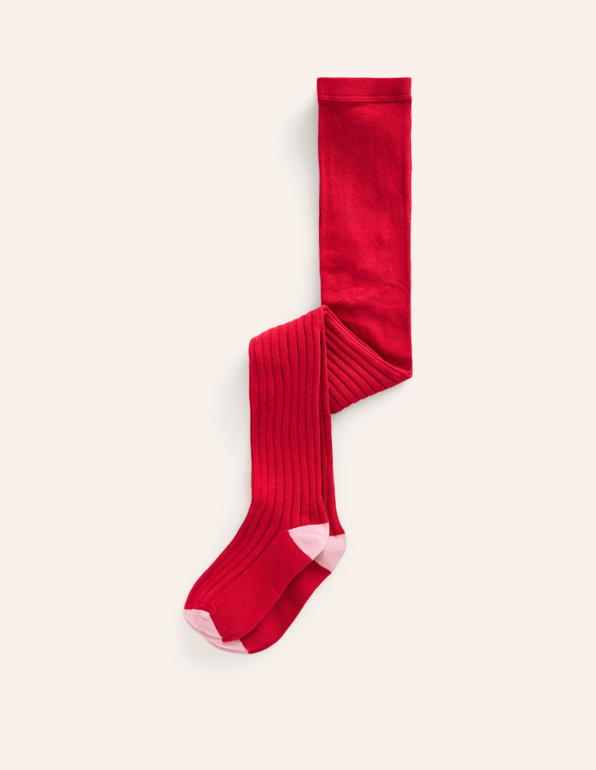 Strumpfhose aus Rippstrick-Karminrot - Image 1
