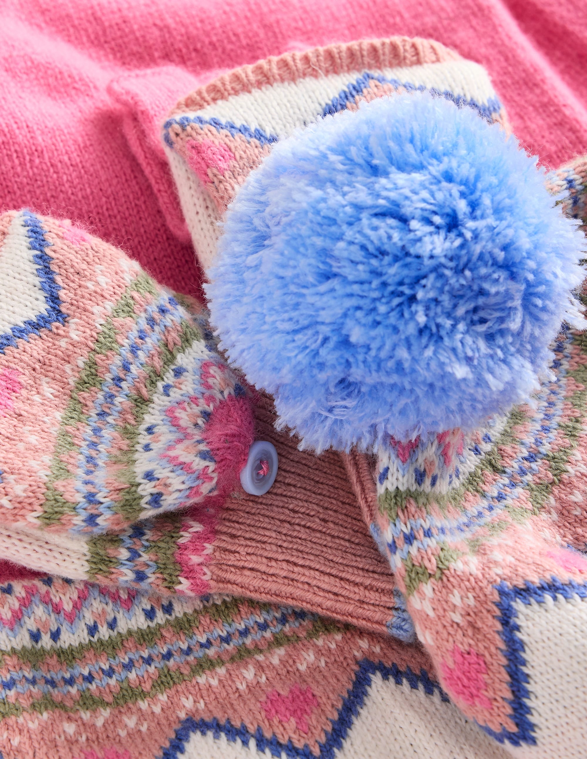 Ensemble en maille motif jacquard-Fleurs pétale de rose - Image 2