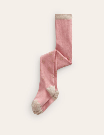 Strumpfhose mit Glitzerdesign-Blasspink