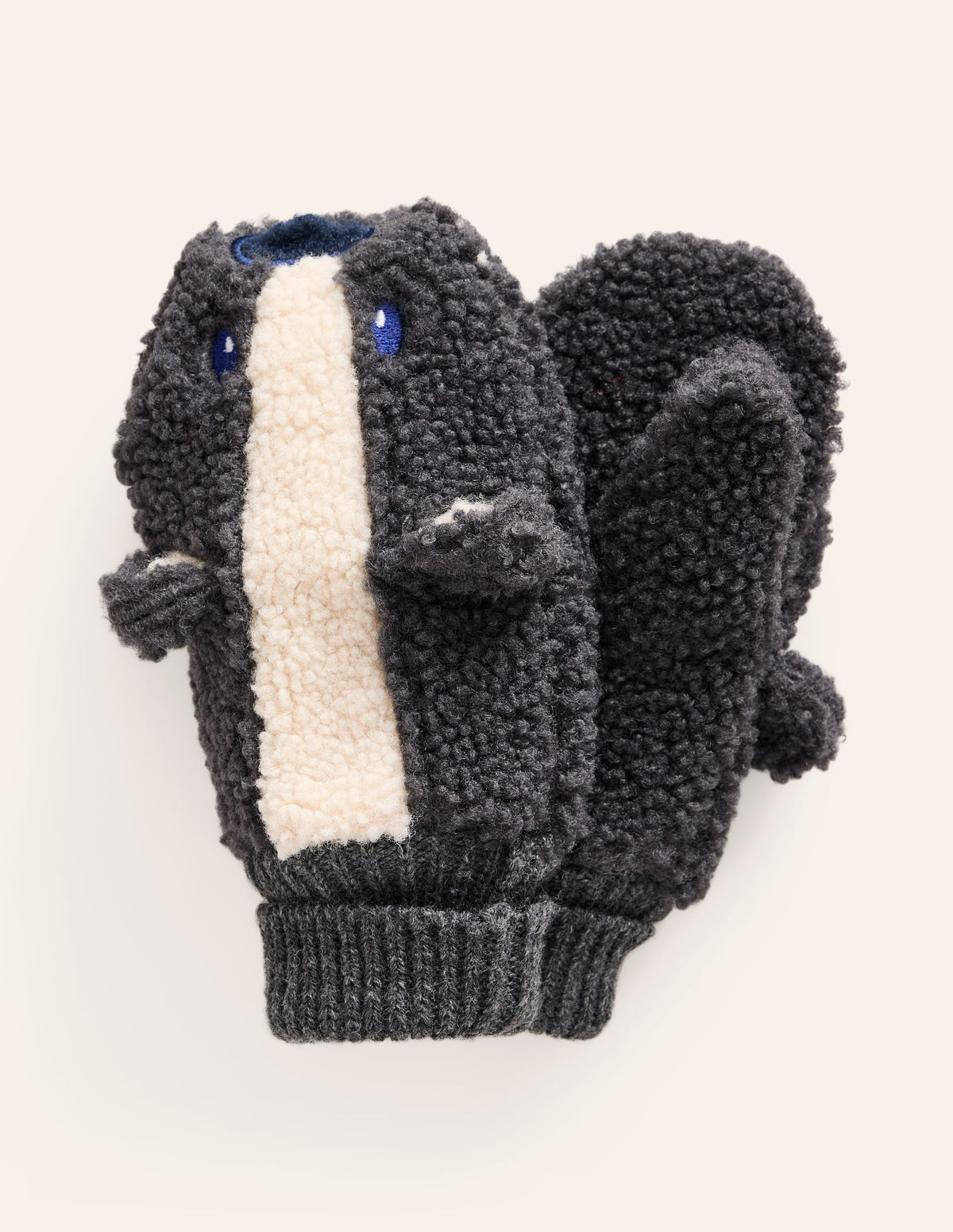 Originelle Teddyfell-Fäustlinge-Eisvogelblau Dachs - Image 1
