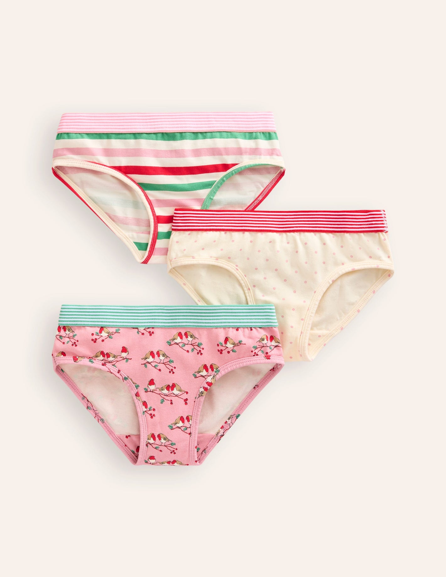 Pants 3 Pack-Pink Robins