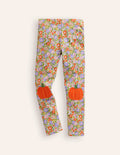 Legging à appliqué-Citrouille florale violet aster